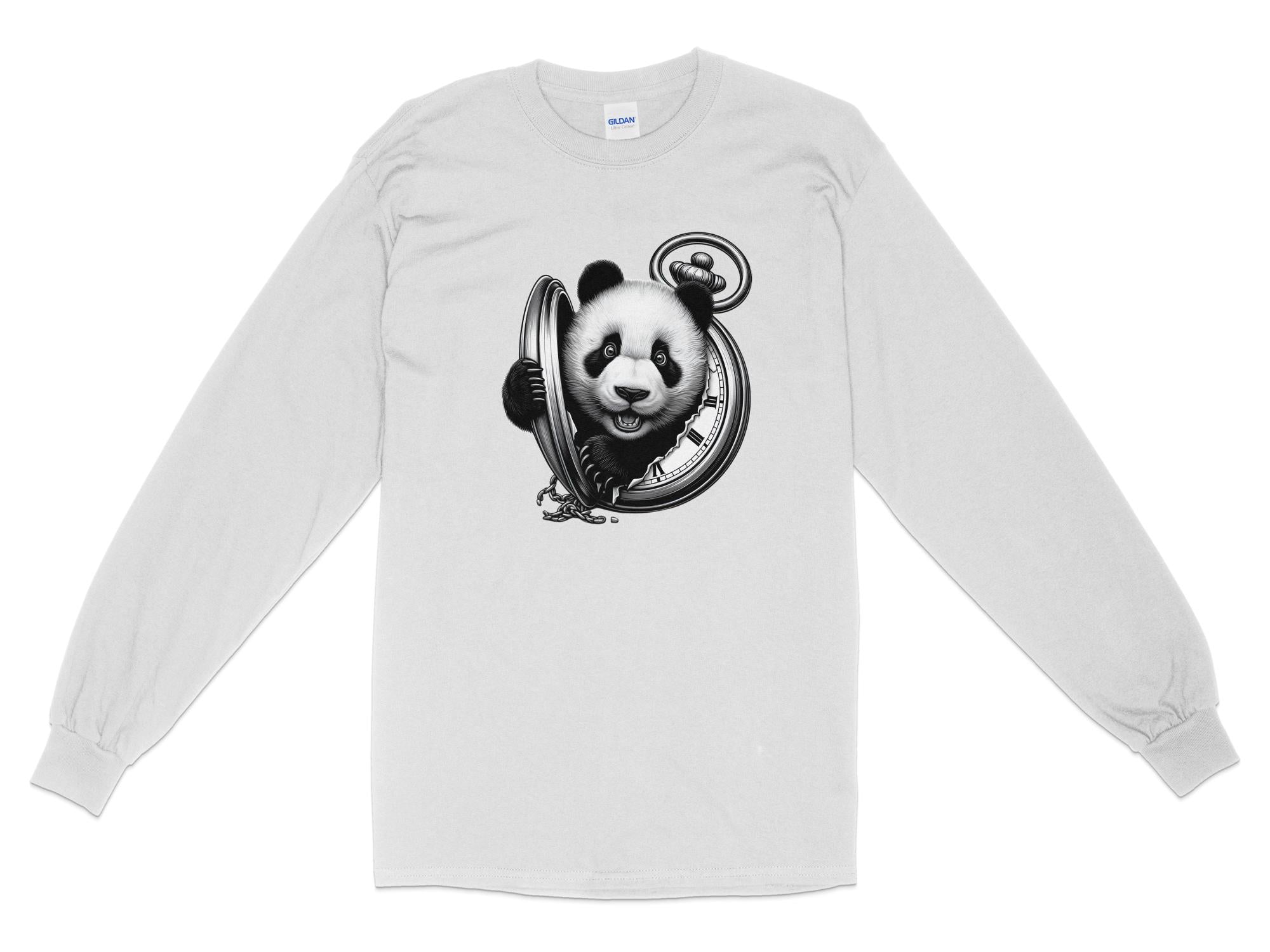 Panda - Coloured Gildan Long Sleeve Realistic Animal Talisman Unisex Cute Tee Graphic Design