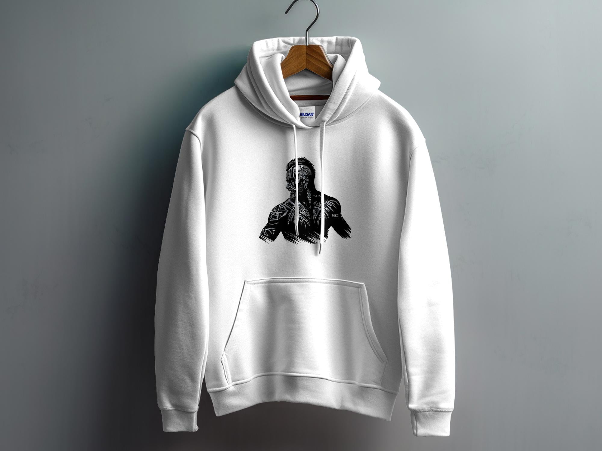 Viking Bravery - Coloured Gildan Hoodie White Norse Talisman Men Women Unisex Valhalla Tee