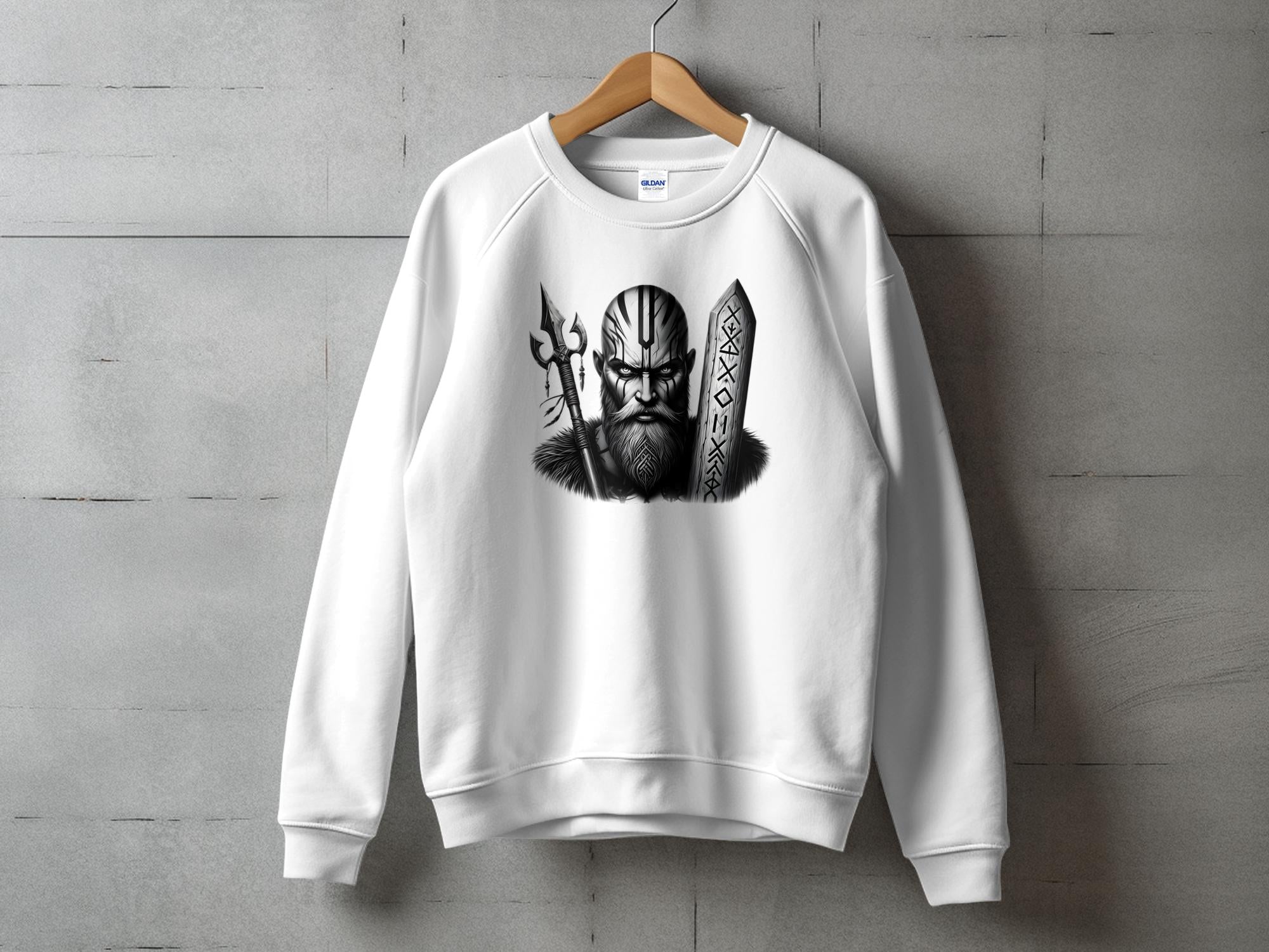 Viking Strength - Coloured Gildan Sweatshirt Realistic Norse Talisman Men Women Unisex Valhalla Tee Graphic Design