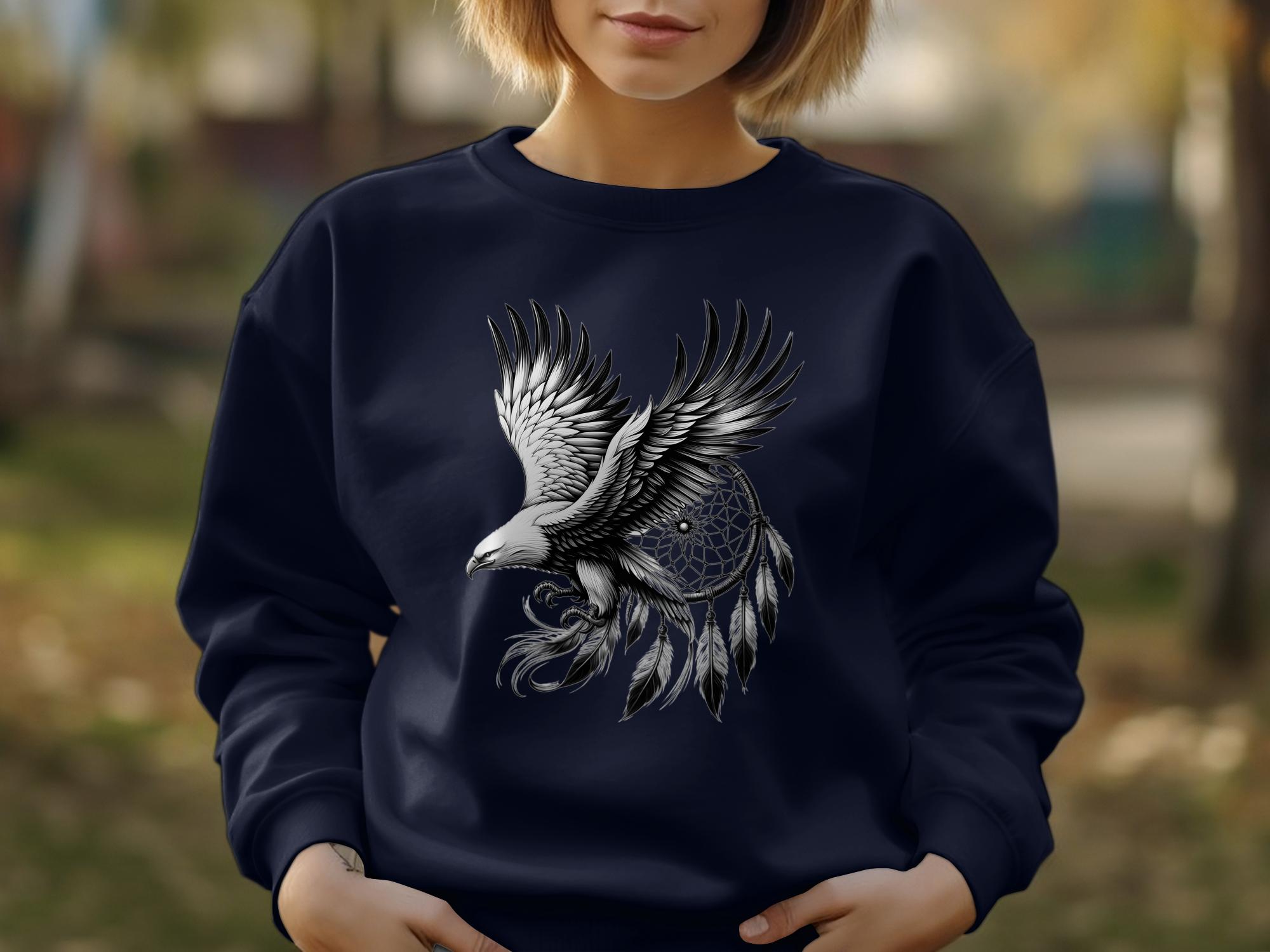 Dreamcatcher Eagle - Coloured Gildan Sweatshirt Realistic Native American Talisman Unisex Mythology Tee Graphic Design