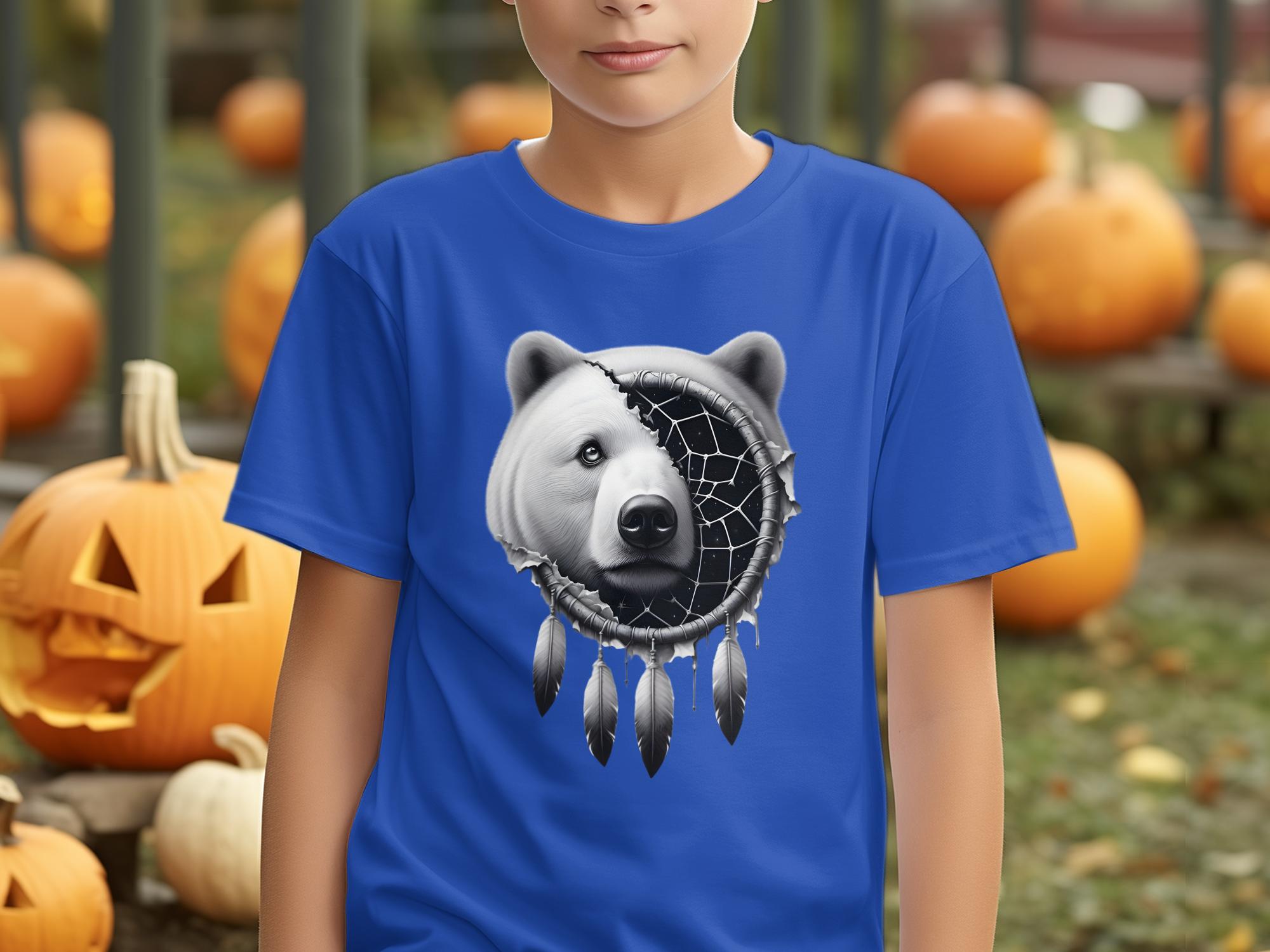 Dreamcatcher Bear - Coloured Gildan Kids T Shirt Realistic Native American Talisman Unisex Mythology Tee Graphic Design