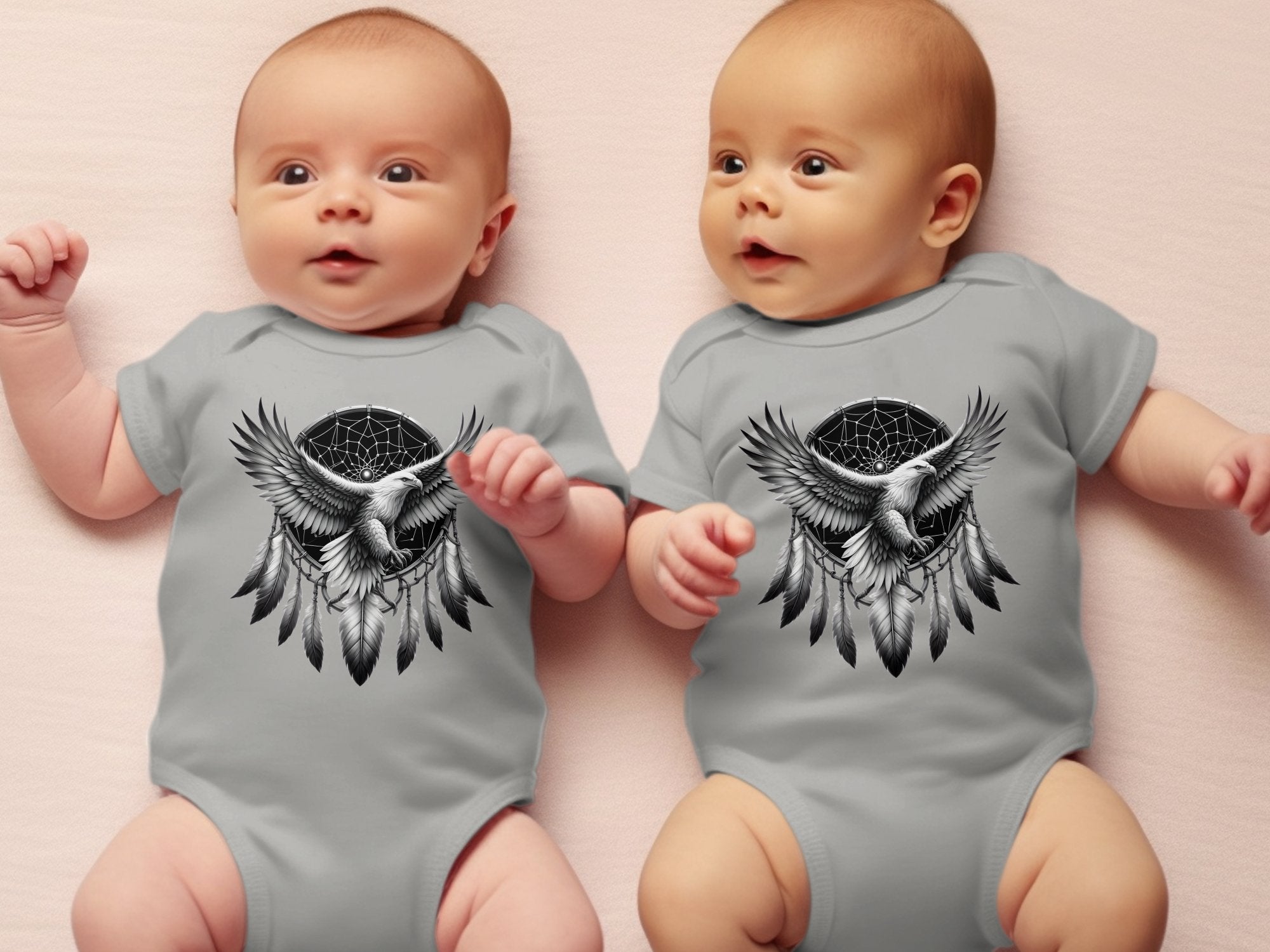 Dreamcatcher Eagle - Coloured Toddler Bodysuit Realistic Native American Talisman Unisex Mythology Tee Graphic Design