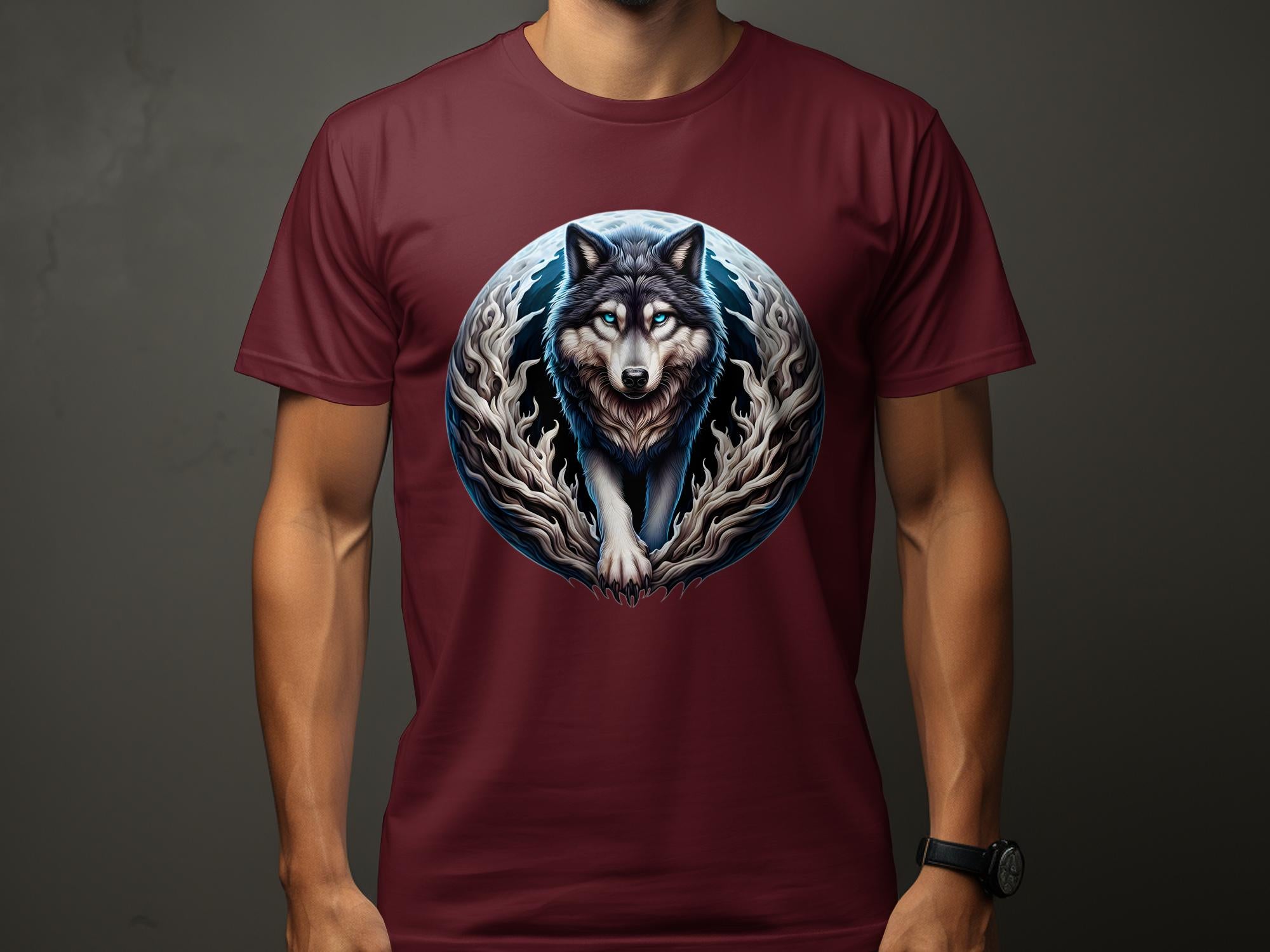 Moon Wolf - T-Shirt Realistic Full Colour Animal Talisman Unisex Mythology Tee Gildan Graphic Design