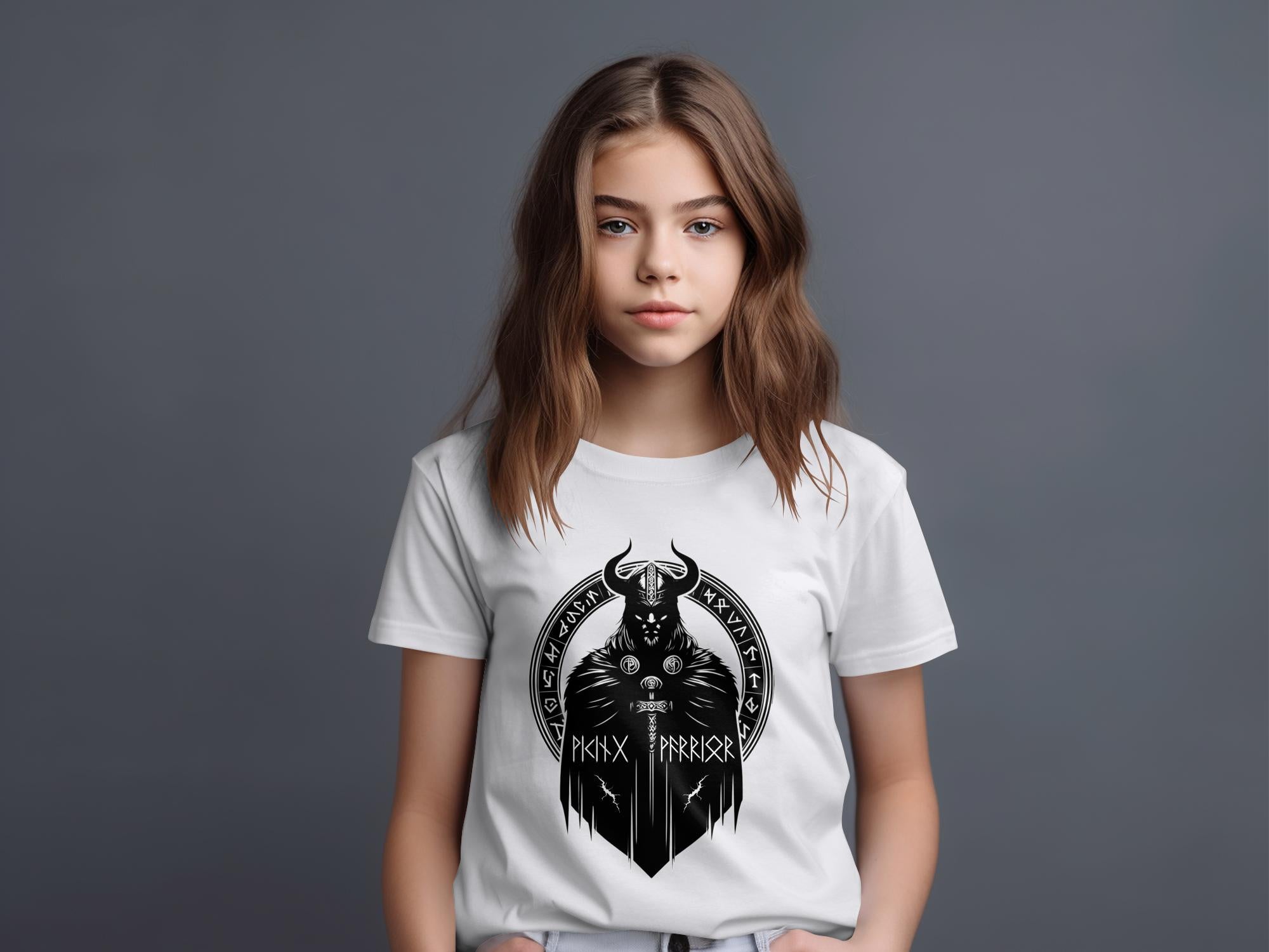 Viking Seer - Coloured Gildan Kids T Shirt Norse Talisman Unisex Valhalla Tee