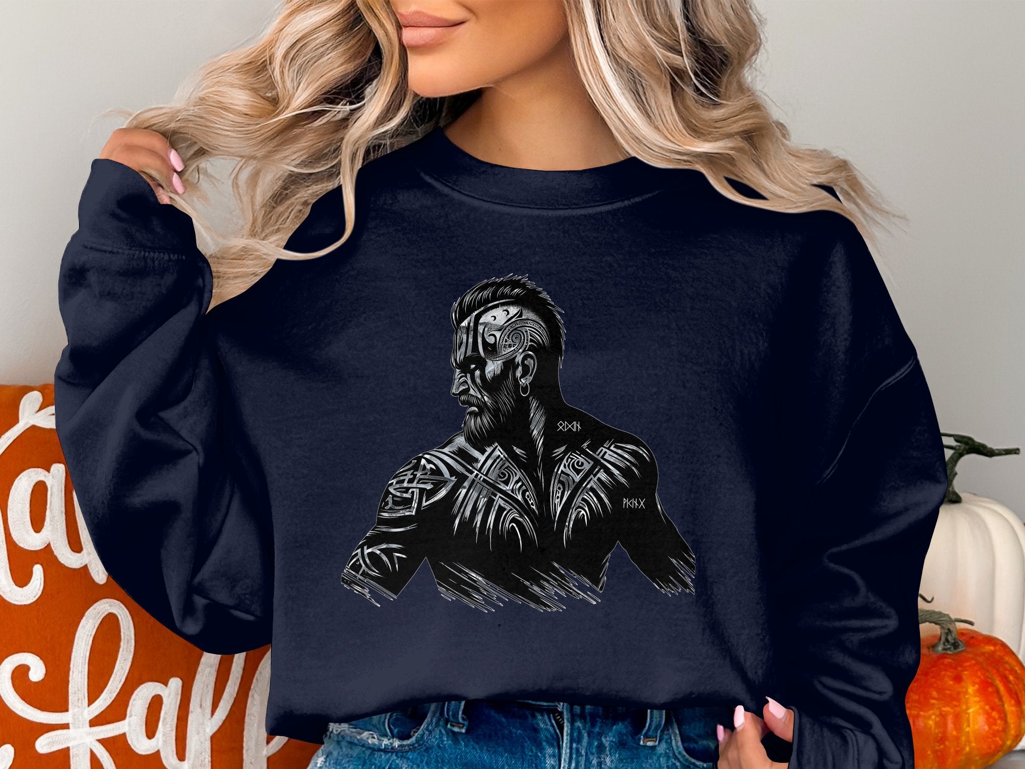 Viking Bravery - Coloured Gildan Sweatshirt Norse Talisman Men Women Unisex Valhalla Tee