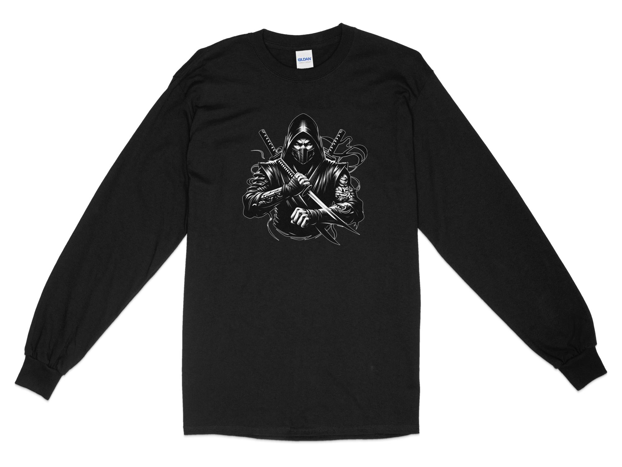 Samurai Ninja - Coloured Gildan Long Sleeve Japanese Talisman Unisex Cultural Symbolic Graphic Design