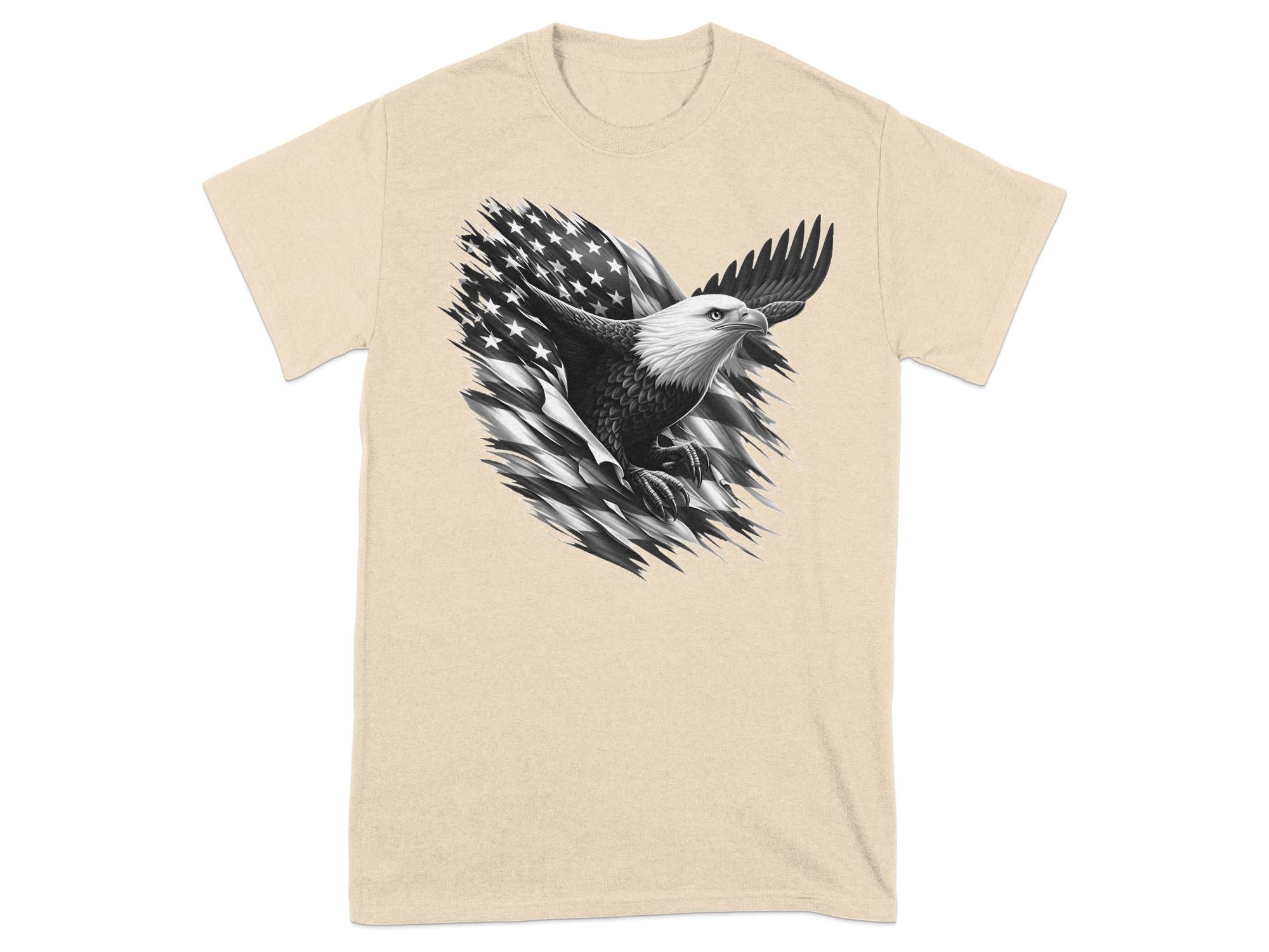 Eagle Patriot - Coloured Gildan T-Shirt Realistic Animal Talisman Unisex Tee Graphic Design