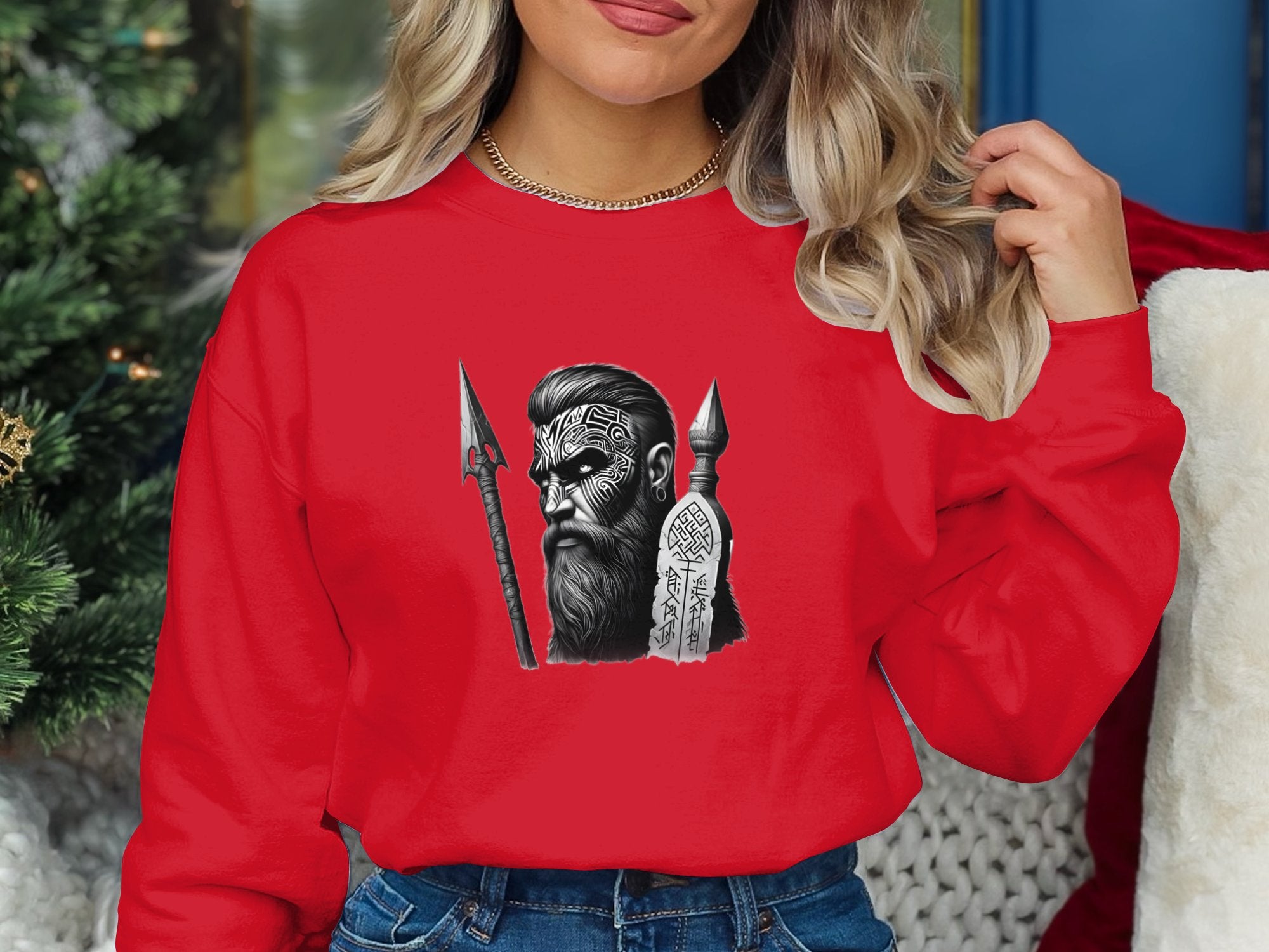 Viking Tenacity - Coloured Gildan Sweatshirt Realistic Norse Talisman Men Women Unisex Valhalla Tee Graphic Design