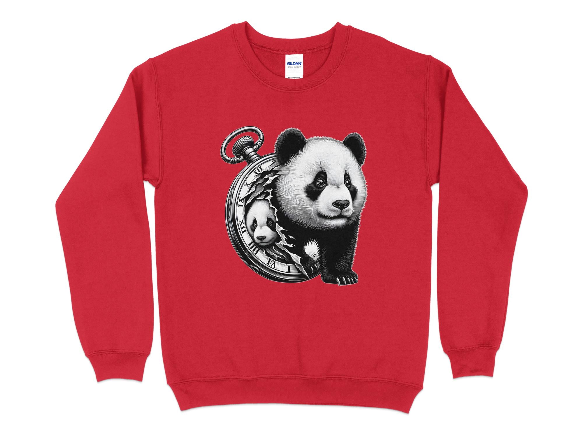 Panda - Coloured Gildan Sweatshirt Realistic Animal Talisman Unisex Cute Tee Graphic Design