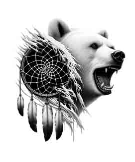 Dreamcatcher Bear - Digital Art | PNG, JPEG & SVG | Instant Download for Apparel, Décor and Wall Art