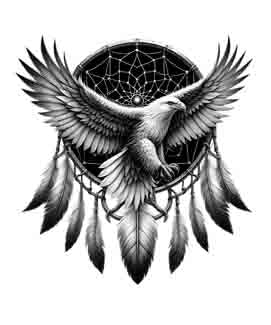 Dreamcatcher Eagle - Digital Art | PNG, JPEG & SVG | Instant Download for Apparel, Décor and Wall Art