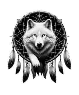 Dreamcatcher Wolf - Digital Art | PNG, JPEG & SVG | Instant Download for Apparel, Décor and Wall Art