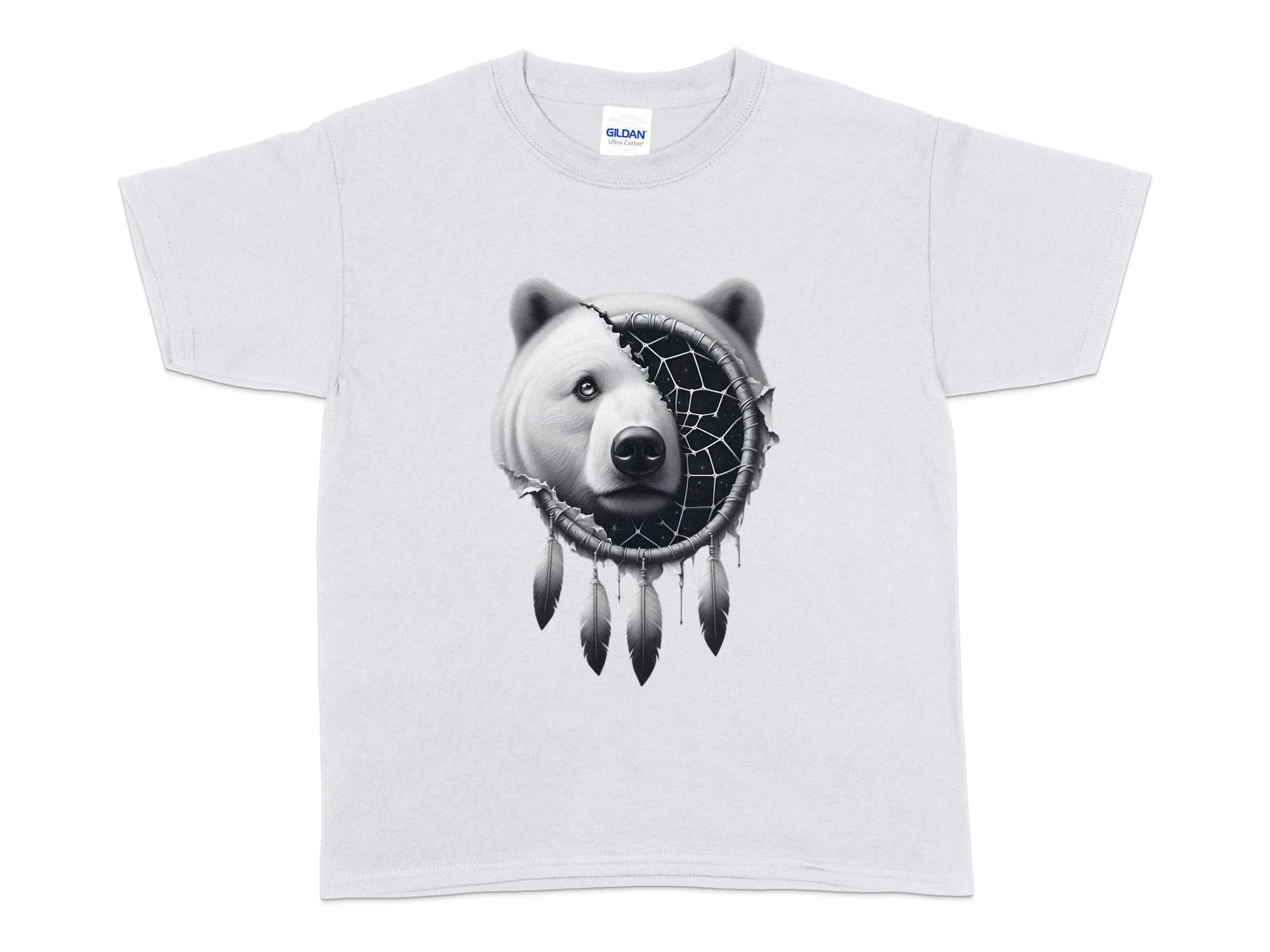 Dreamcatcher Bear - Coloured Gildan Kids T Shirt Realistic Native American Talisman Unisex Mythology Tee Graphic Design