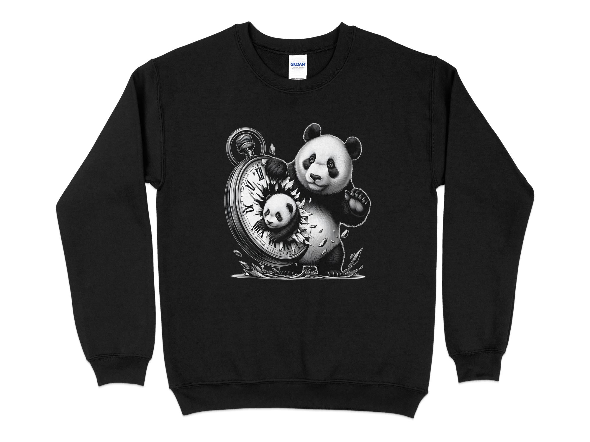 Panda - Coloured Gildan Sweatshirt Realistic Animal Talisman Unisex Cute Tee Graphic Design