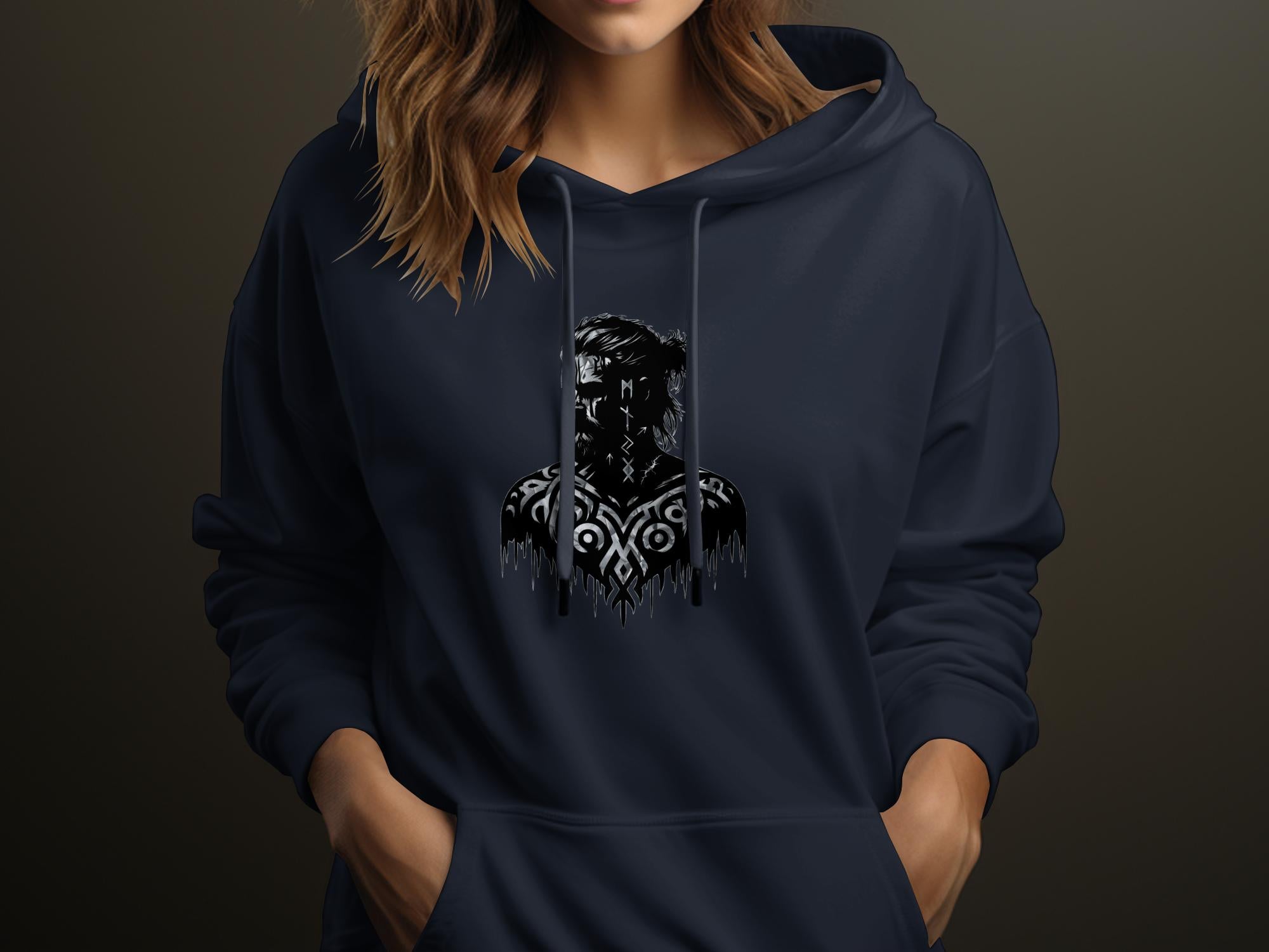 Viking Reflection - Coloured Gildan Hoodie White Norse Talisman Men Women Unisex Valhalla Tee