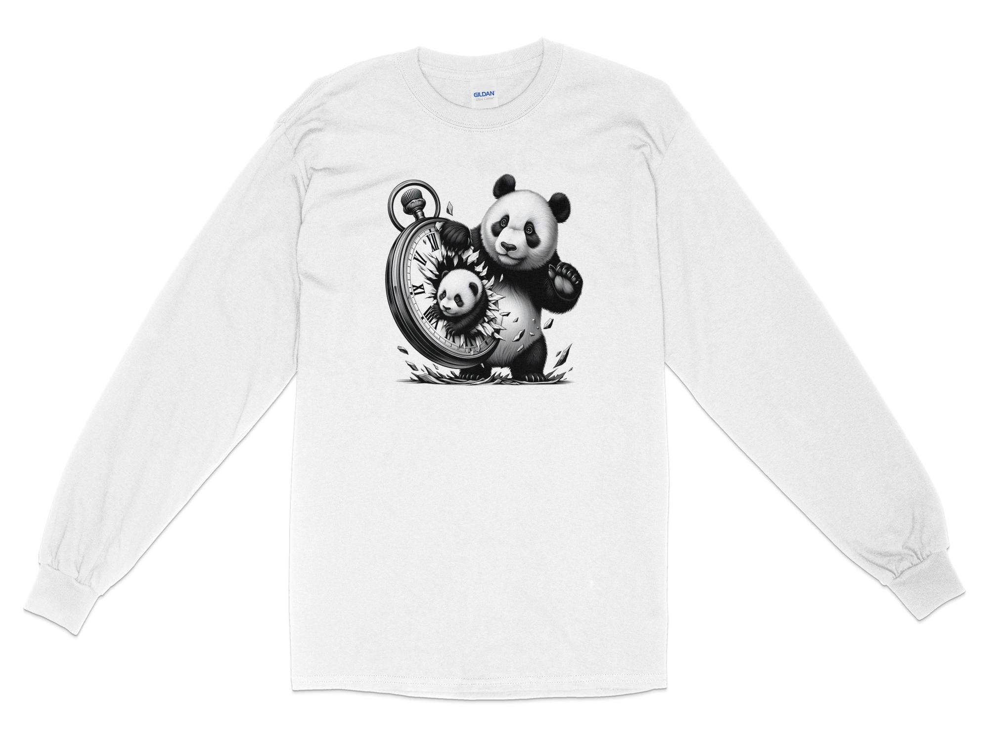 Panda - Coloured Gildan Long Sleeve Realistic Animal Talisman Unisex Cute Tee Graphic Design