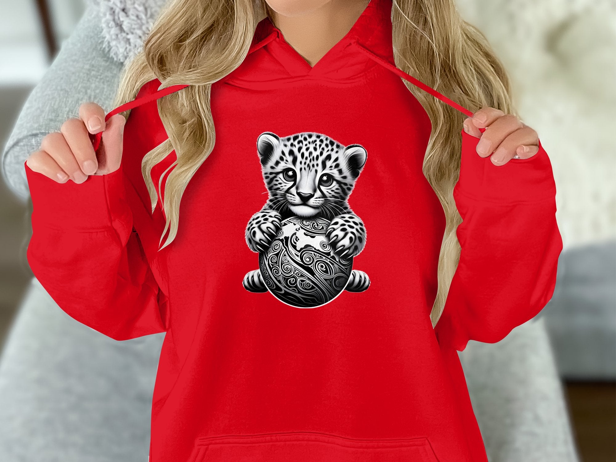 Cheetah World - Coloured Gildan Hoodie Realistic Animal Talisman Unisex Cute Tee Graphic Design