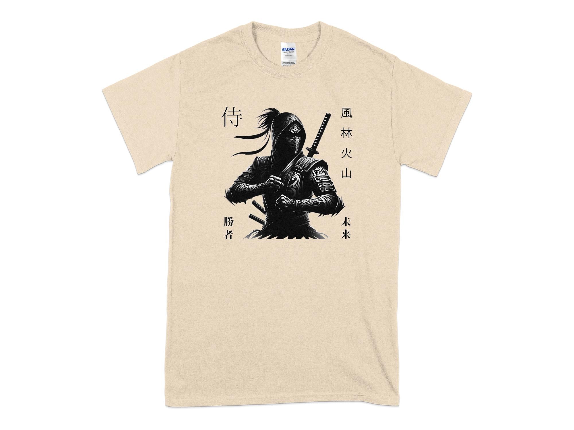 Samurai Ninja - Coloured Gildan T-Shirt Japanese Talisman Unisex Cultural Symbolic Graphic Design