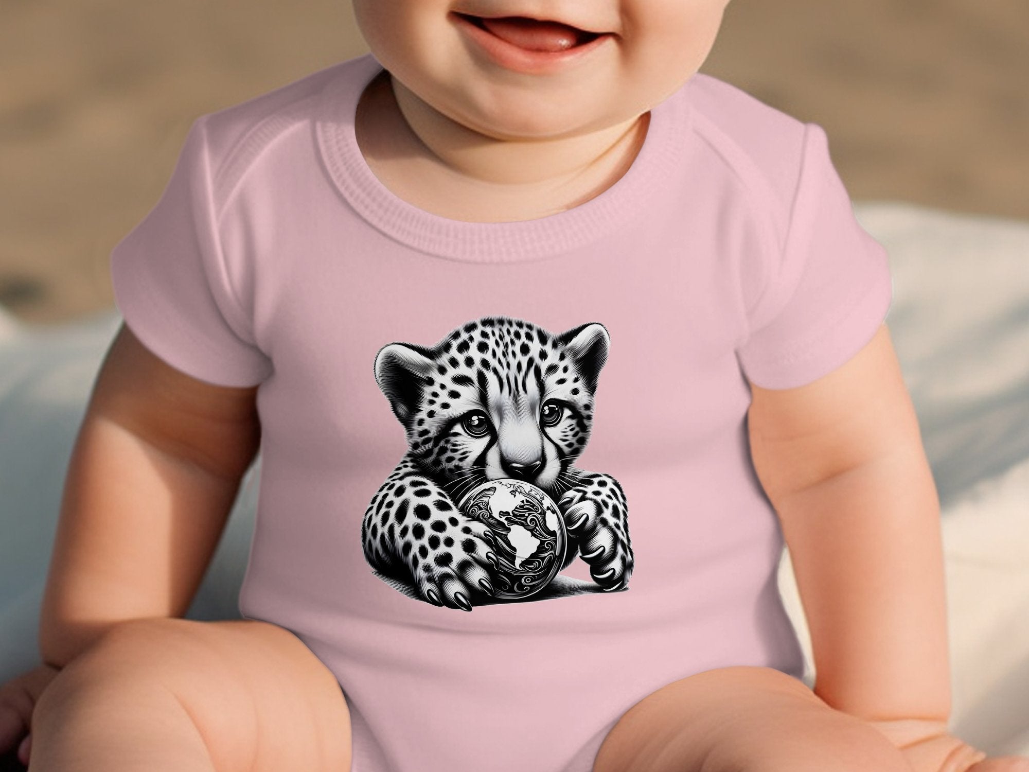 Cheetah World - Coloured Toddler Bodysuit Realistic Animal Talisman Unisex Cute Tee Graphic Design