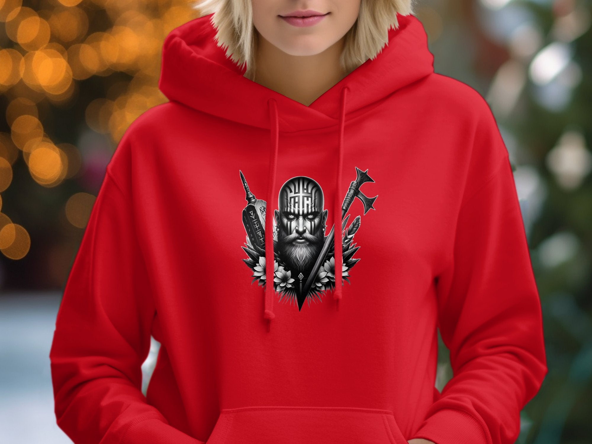 Viking Vigor - Coloured Gildan Hoodie Realistic Norse Talisman Men Women Unisex Valhalla Tee Graphic Design