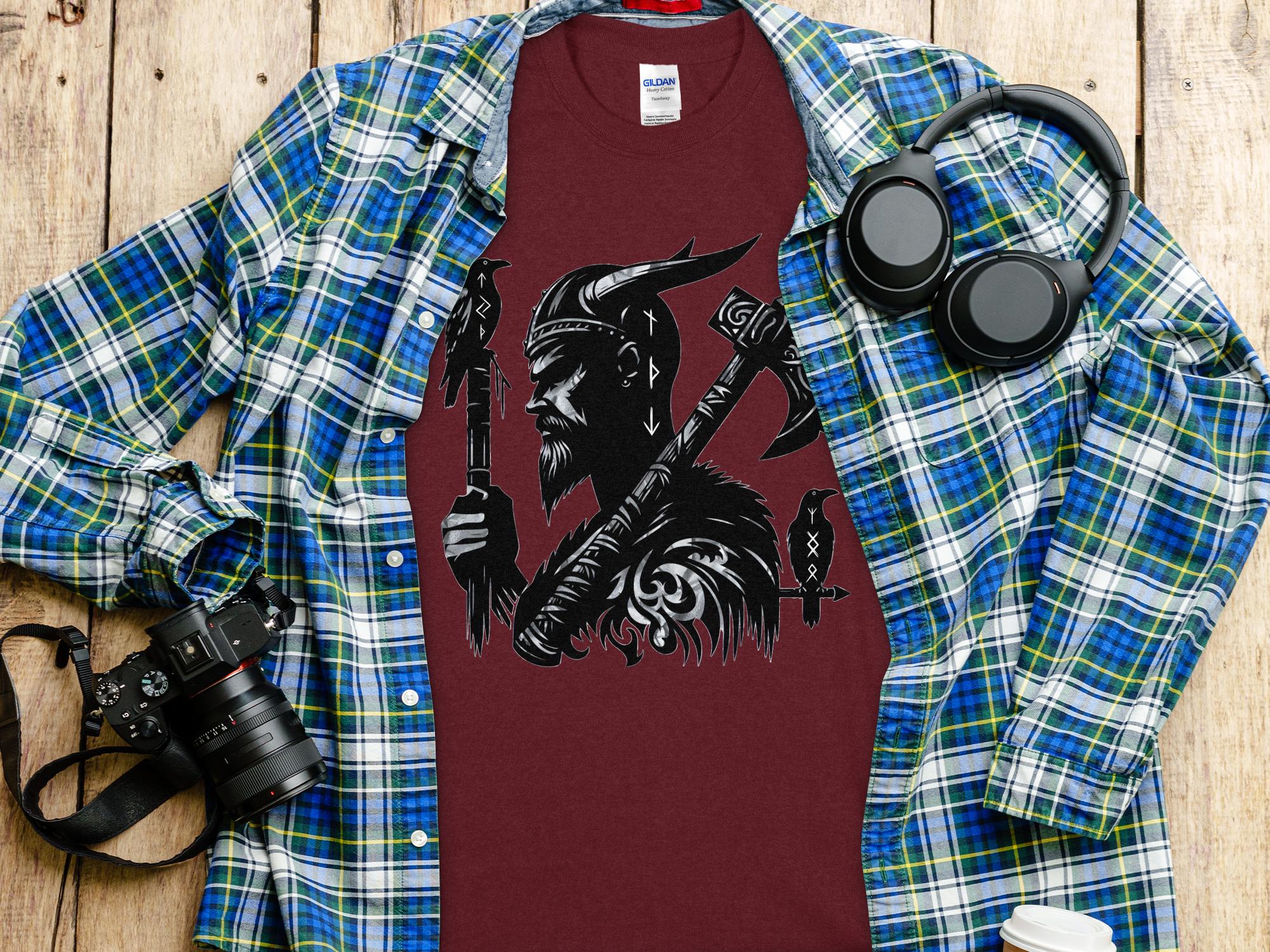 Viking Odin - Coloured Gildan T Shirt Norse Talisman Men Women Unisex Valhalla Tee