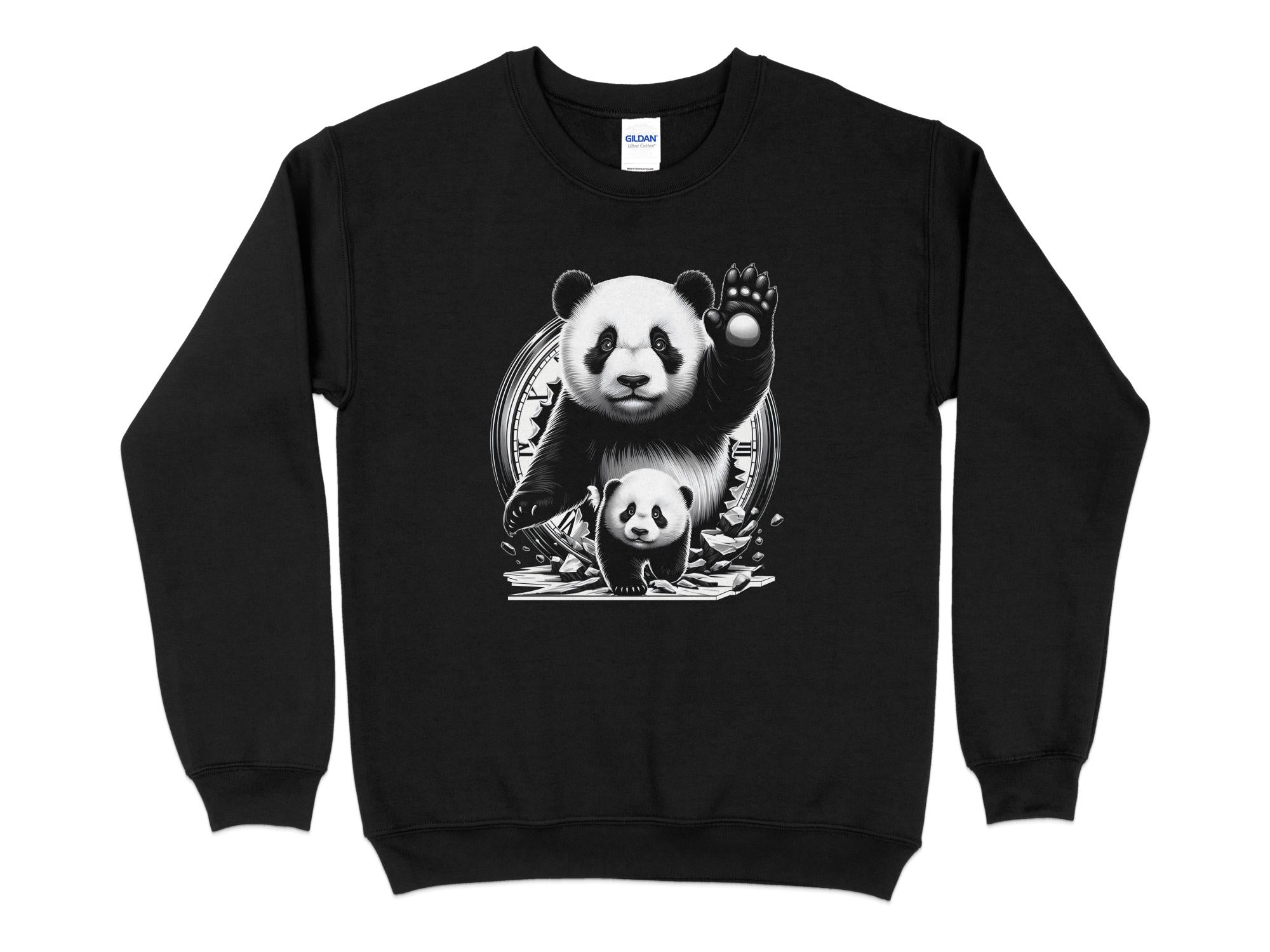 Panda - Coloured Gildan Sweatshirt Realistic Animal Talisman Unisex Cute Tee Graphic Design