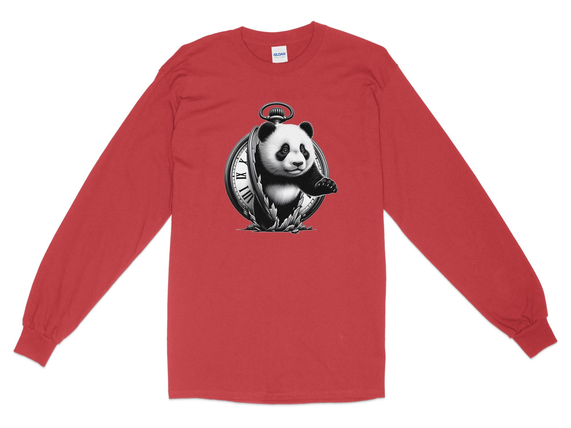 Panda - Coloured Gildan Long Sleeve Realistic Animal Talisman Unisex Cute Tee Graphic Design