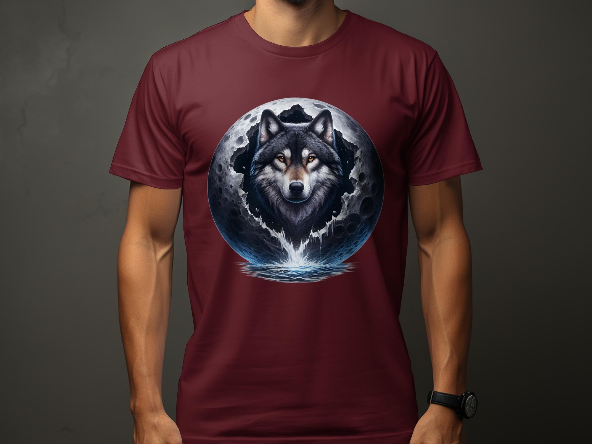 Moon Wolf - T-Shirt Realistic Full Colour Animal Talisman Unisex Mythology Tee Gildan Graphic Design