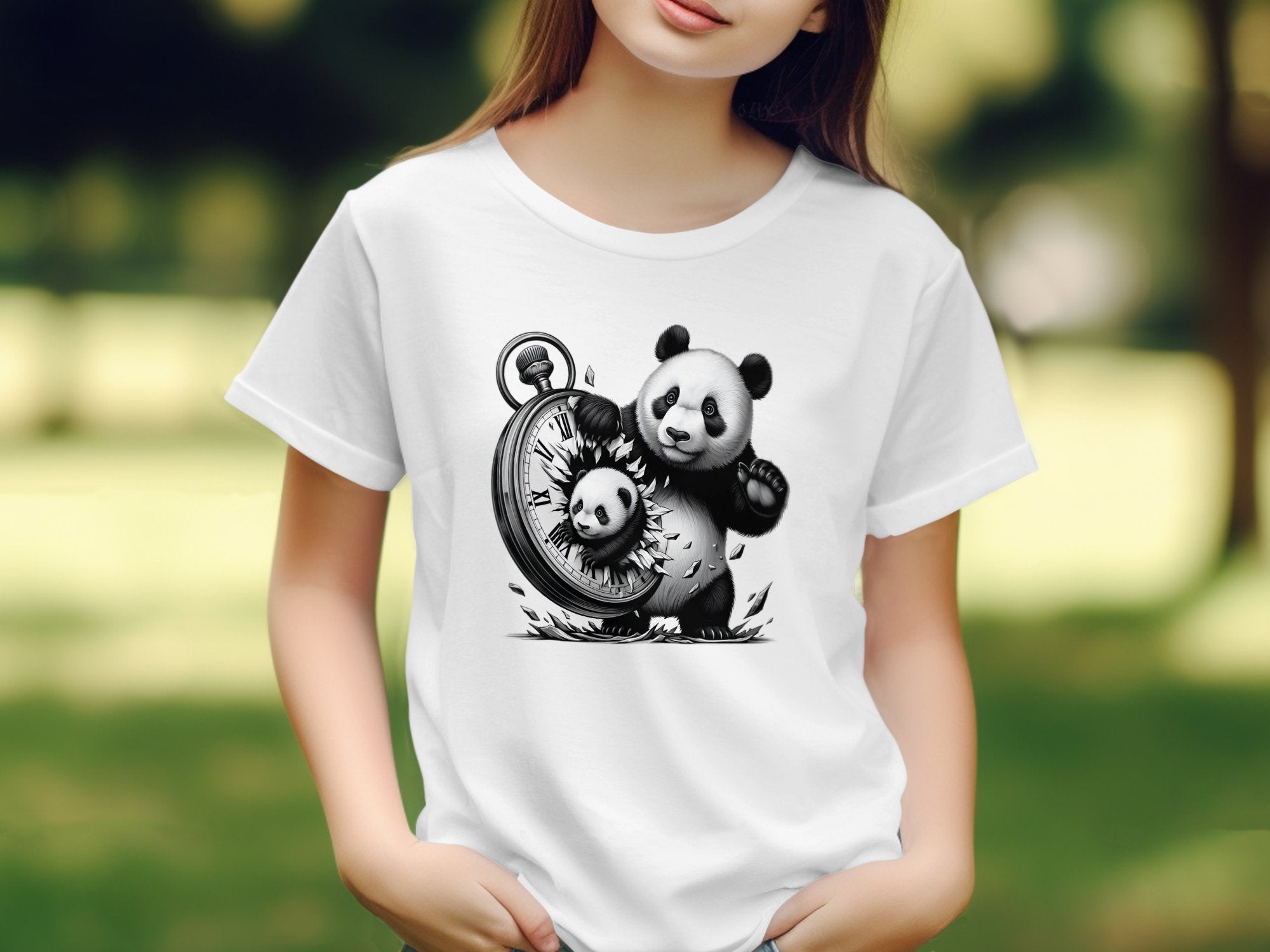 Panda - Coloured Kids T-Shirt Realistic Animal Talisman Unisex Cute Tee Graphic Design