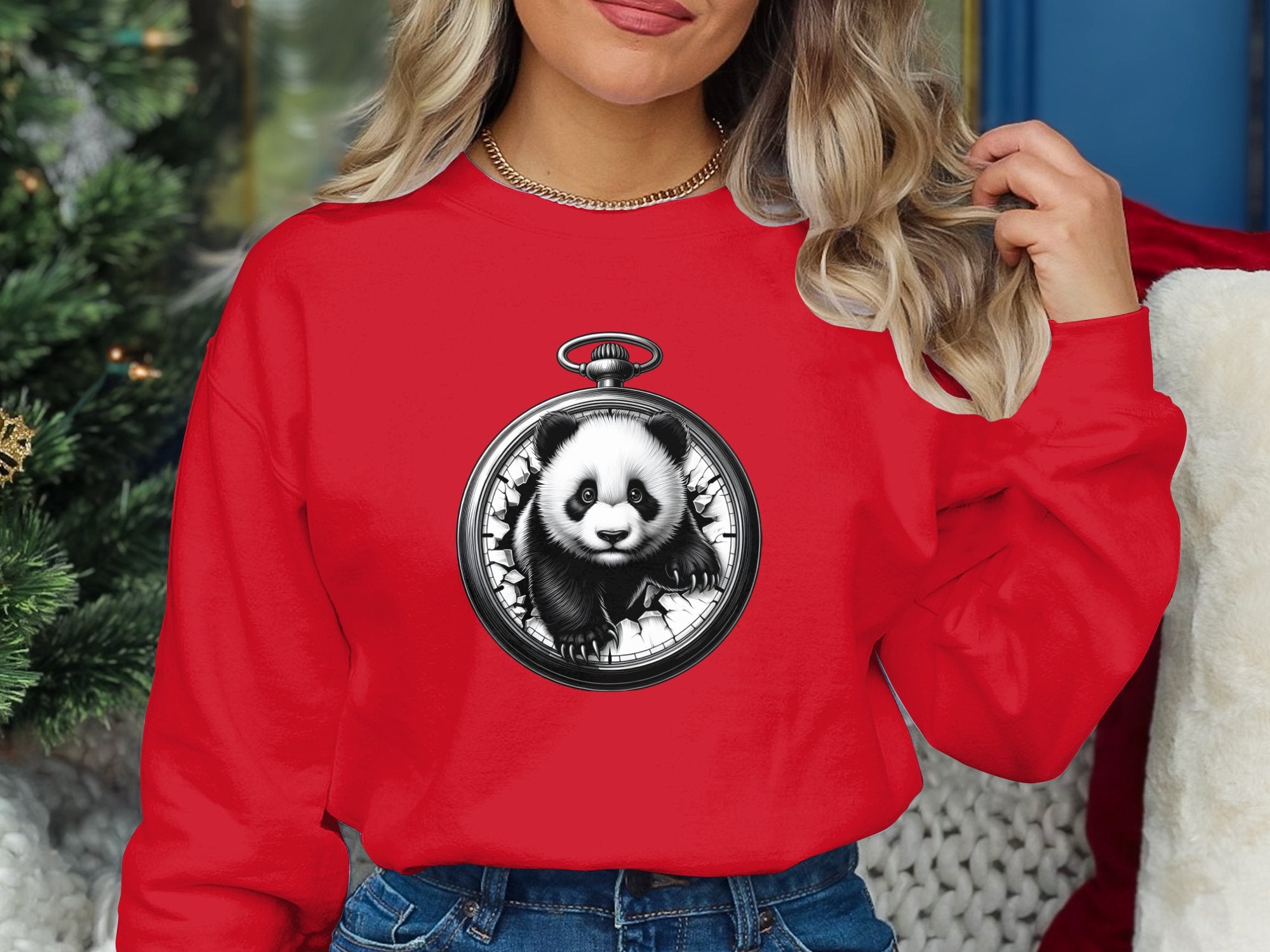 Panda - Coloured Gildan Sweatshirt Realistic Animal Talisman Unisex Cute Tee Graphic Design