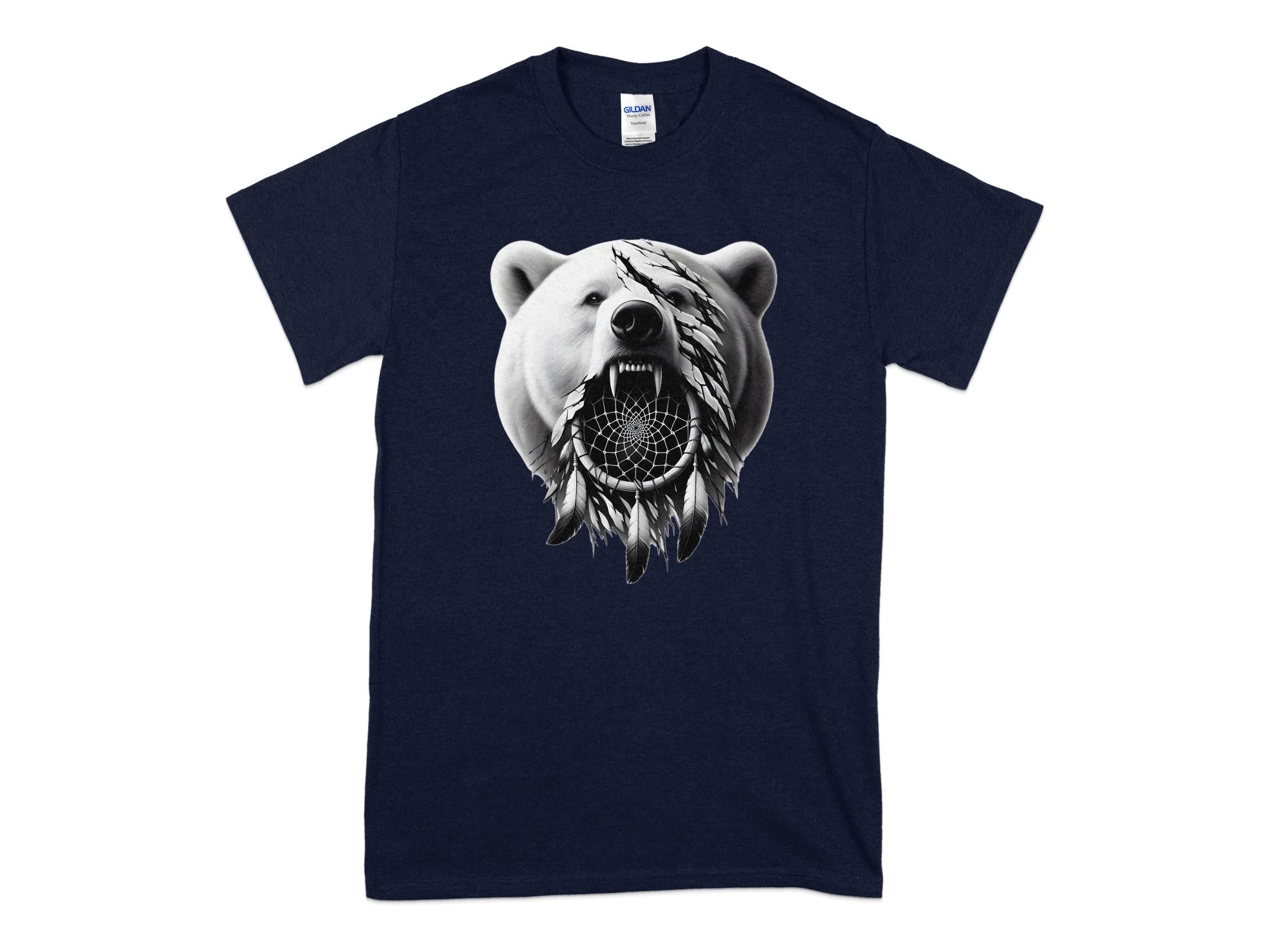 Dreamcatcher Bear - Coloured Gildan T-Shirt Realistic Native American Talisman Unisex Mythology Tee Graphic Design