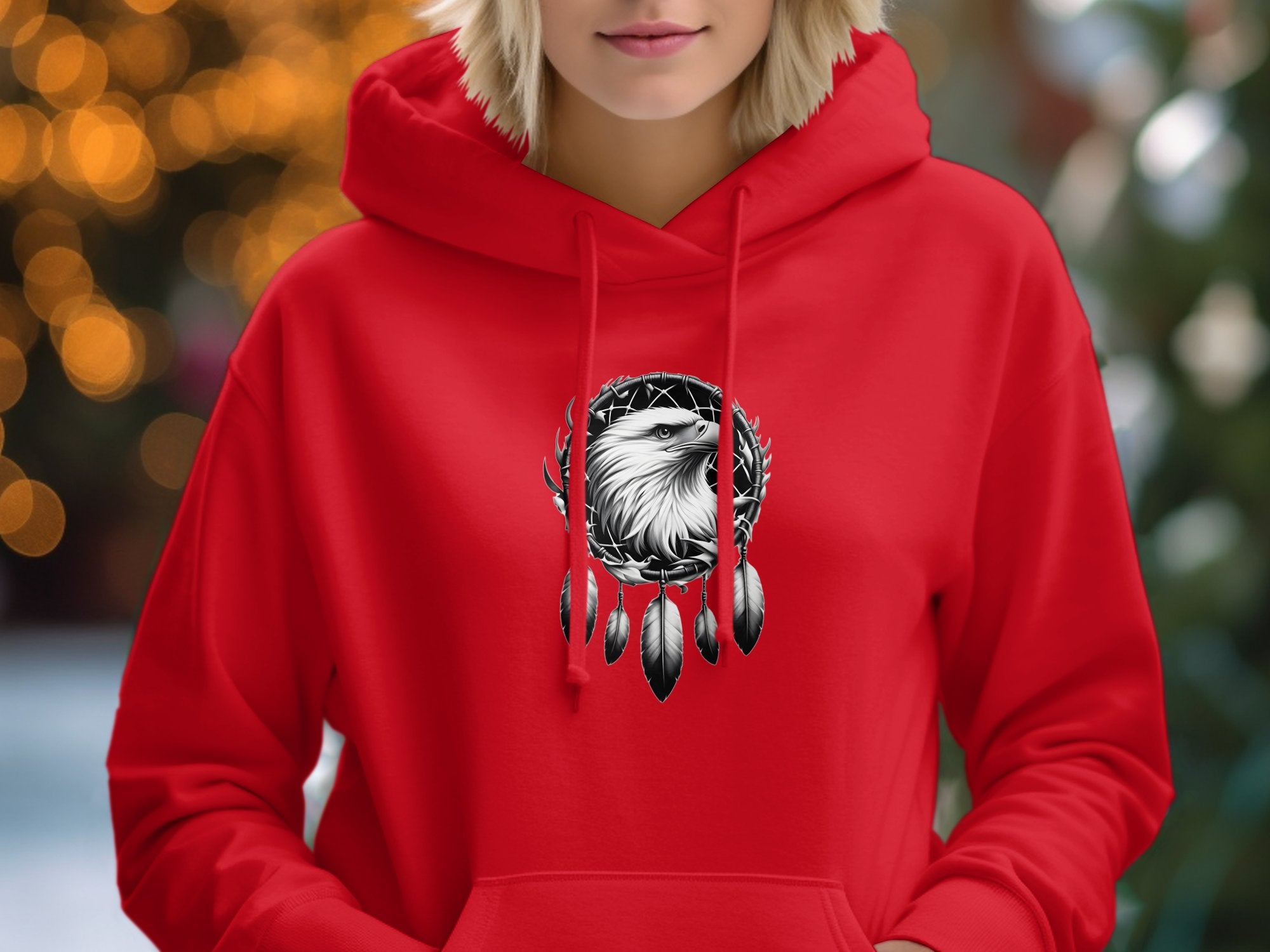 Dreamcatcher Eagle - Coloured Gildan Hoodie Realistic Native American Talisman Unisex Mythology Tee Graphic Design