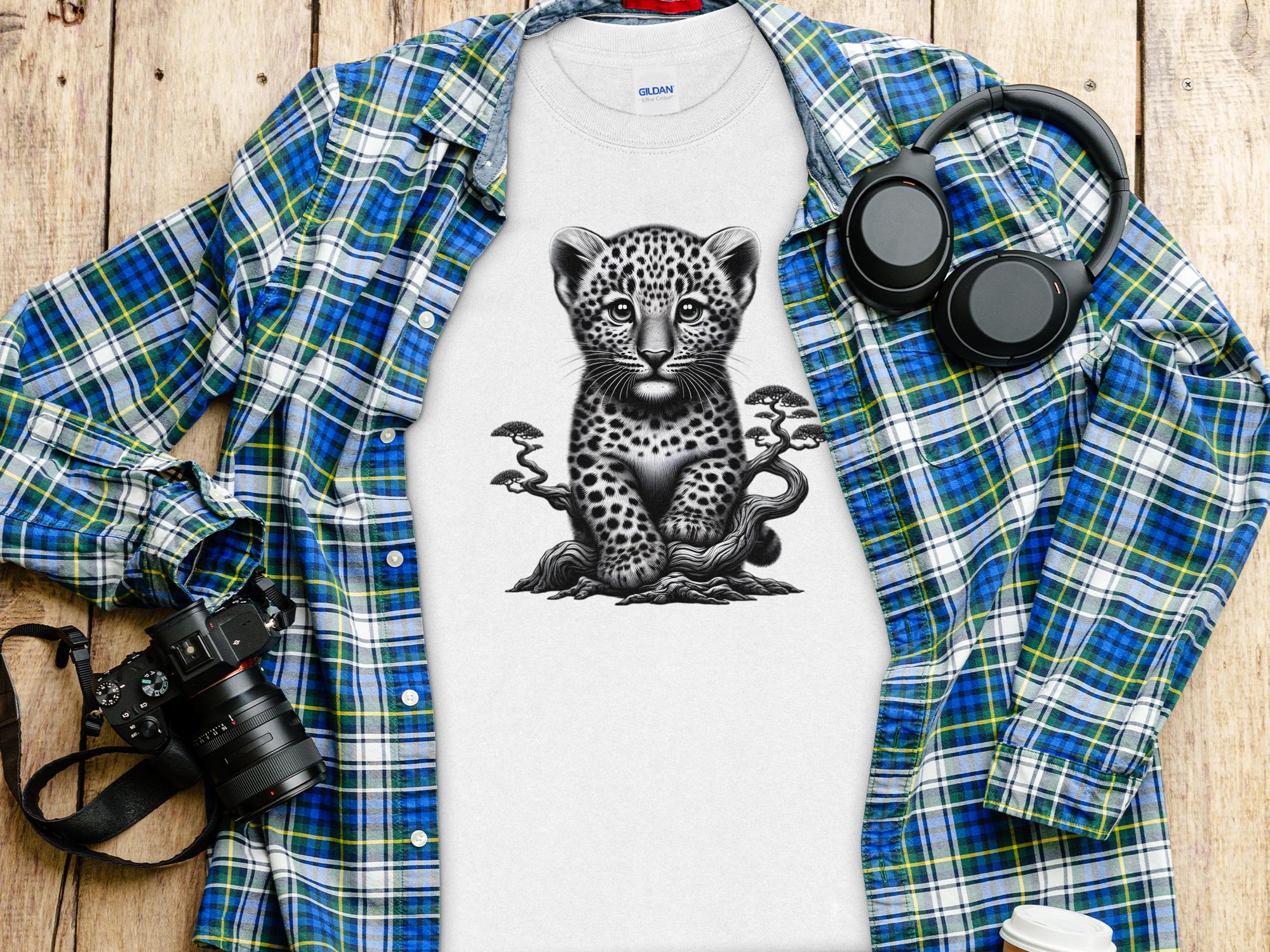 Leopard Bonsai - Coloured Gildan Long Sleeve Realistic Animal Talisman Unisex Cute Tee Graphic Design