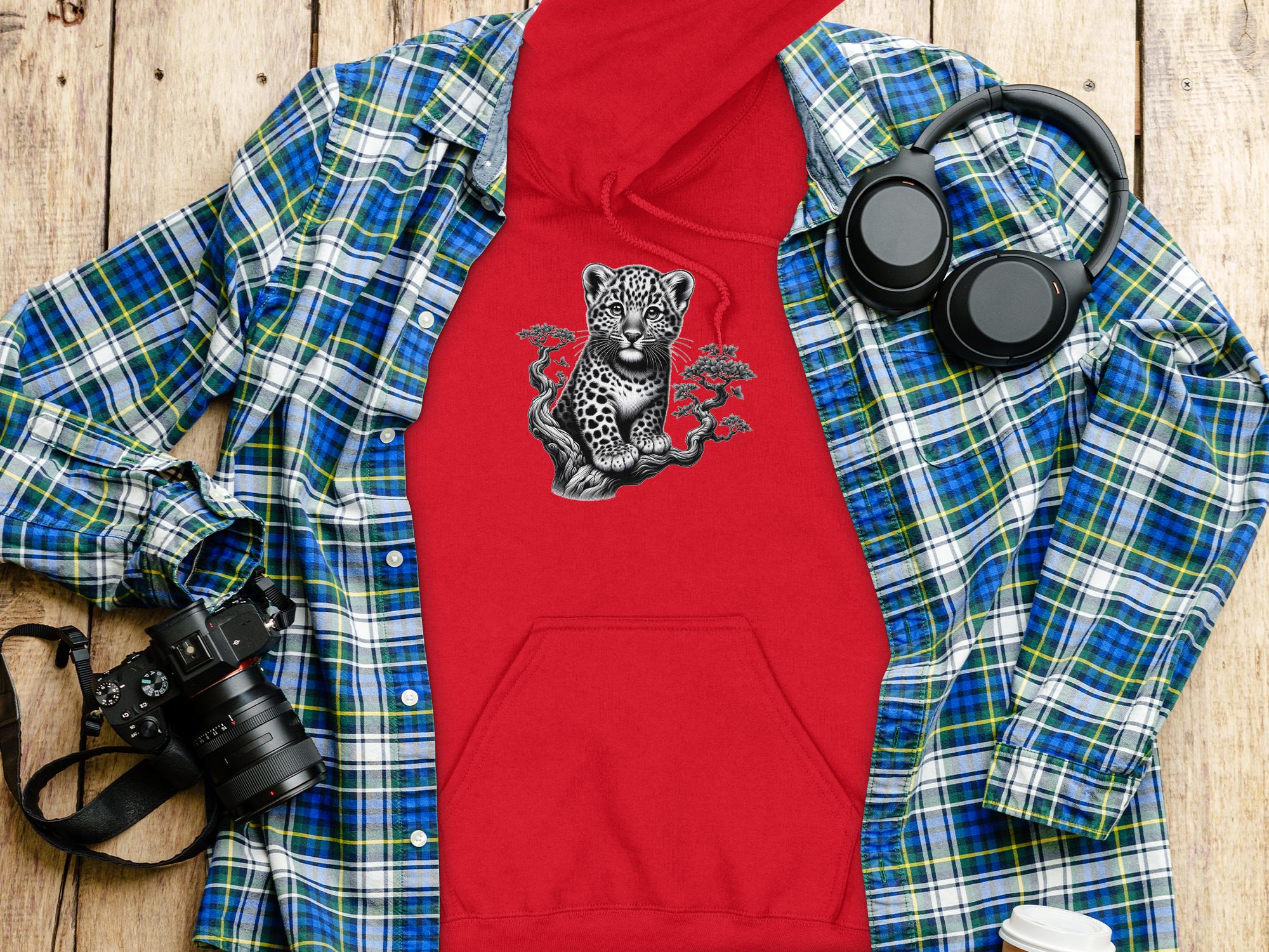 Leopard Bonsai - Coloured Gildan Hoodie Realistic Animal Talisman Unisex Cute Tee Graphic Design