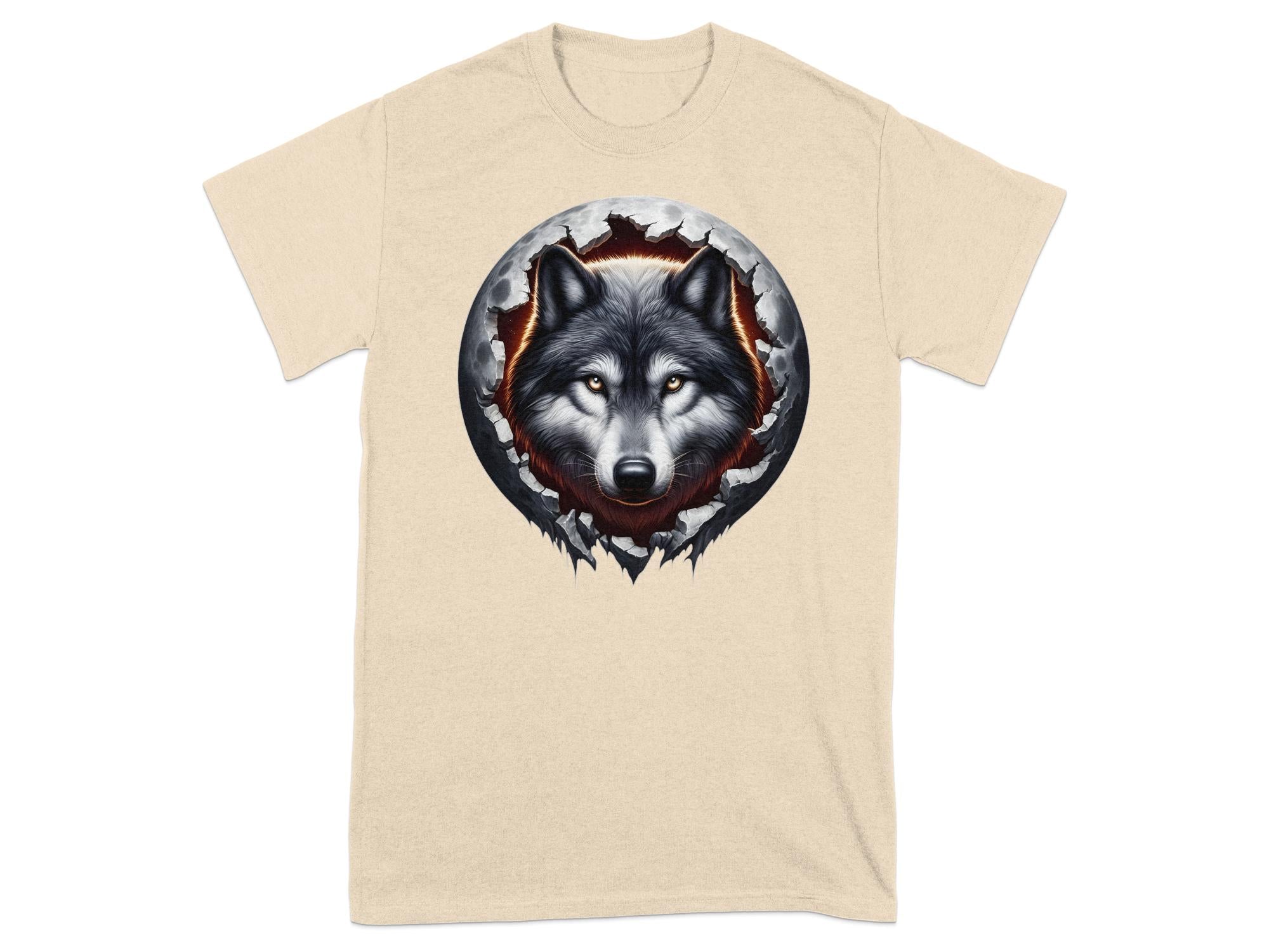 Moon Wolf - T-Shirt Realistic Full Colour Animal Talisman Unisex Mythology Tee Gildan Graphic Design