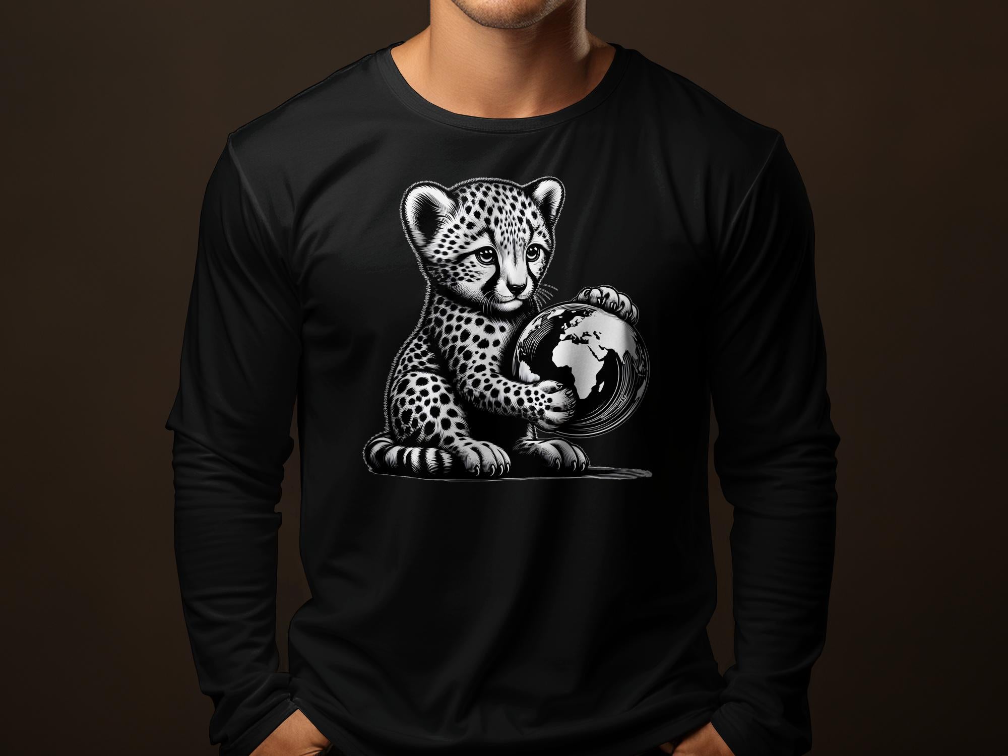 Cheetah World - Coloured Gildan Long Sleeve Realistic Animal Talisman Unisex Cute Tee Graphic Design