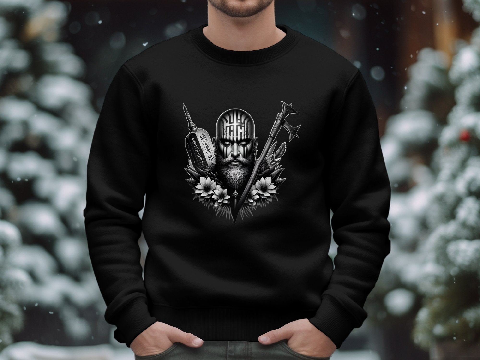 Viking Vigor - Coloured Gildan Sweatshirt Realistic Norse Talisman Men Women Unisex Valhalla Tee Graphic Design