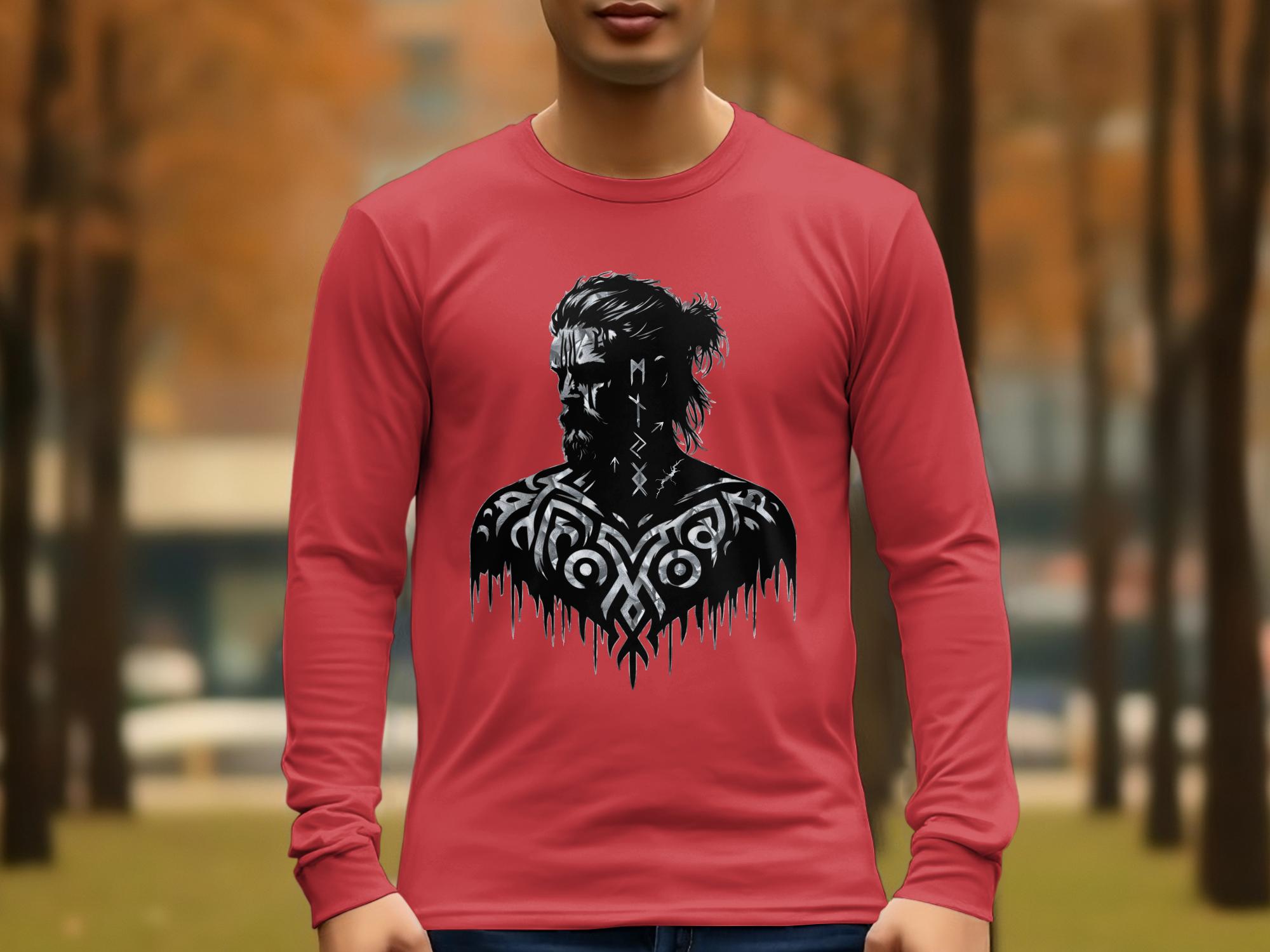 Viking Reflection - Coloured Gildan Long Sleeve  Norse Talisman Men Women Unisex Valhalla Tee