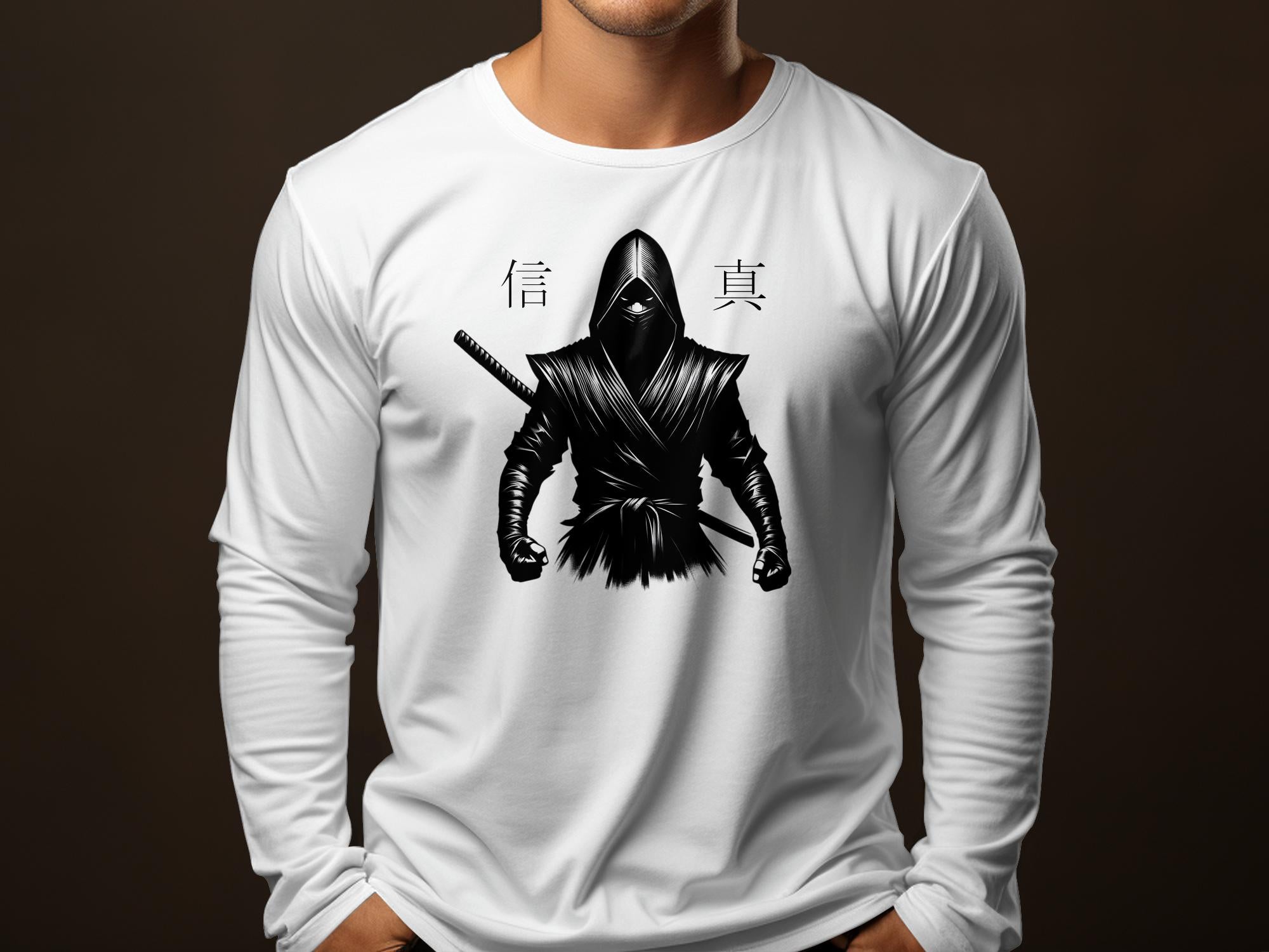 Samurai Ninja - Coloured Gildan Long Sleeve Japanese Talisman Unisex Cultural Symbolic Graphic Design