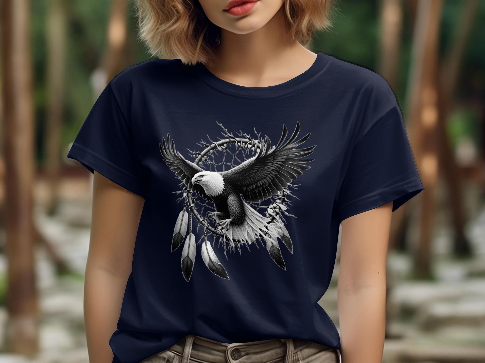 Dreamcatcher Eagle - Coloured Gildan T-Shirt Realistic Native American Talisman Unisex Mythology Tee Graphic Design