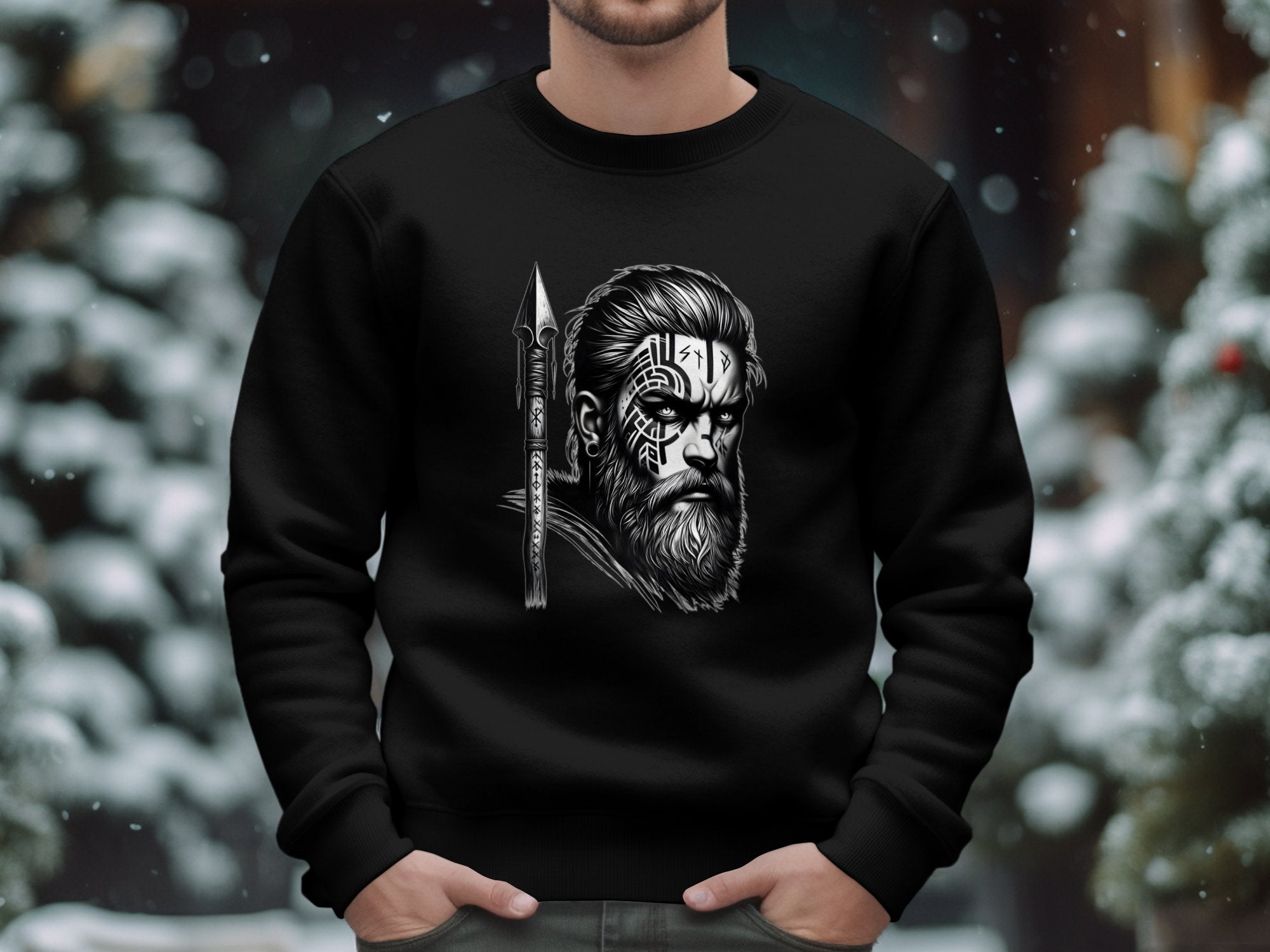 Viking Protector - Coloured Gildan Sweatshirt Realistic Norse Talisman Men Women Unisex Valhalla Tee Graphic Design