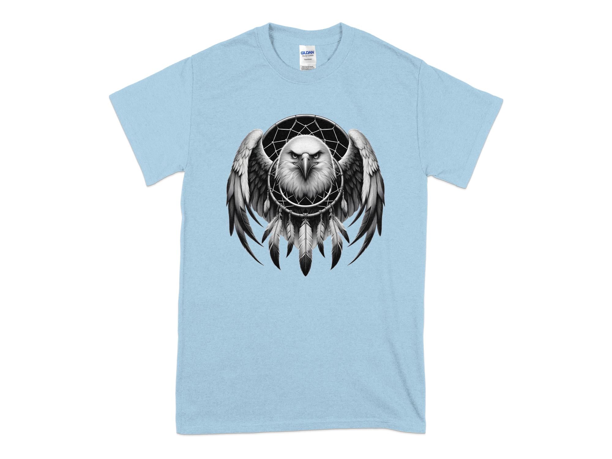 Dreamcatcher Eagle - Coloured Gildan T-Shirt Realistic Native American Talisman Unisex Mythology Tee Graphic Design