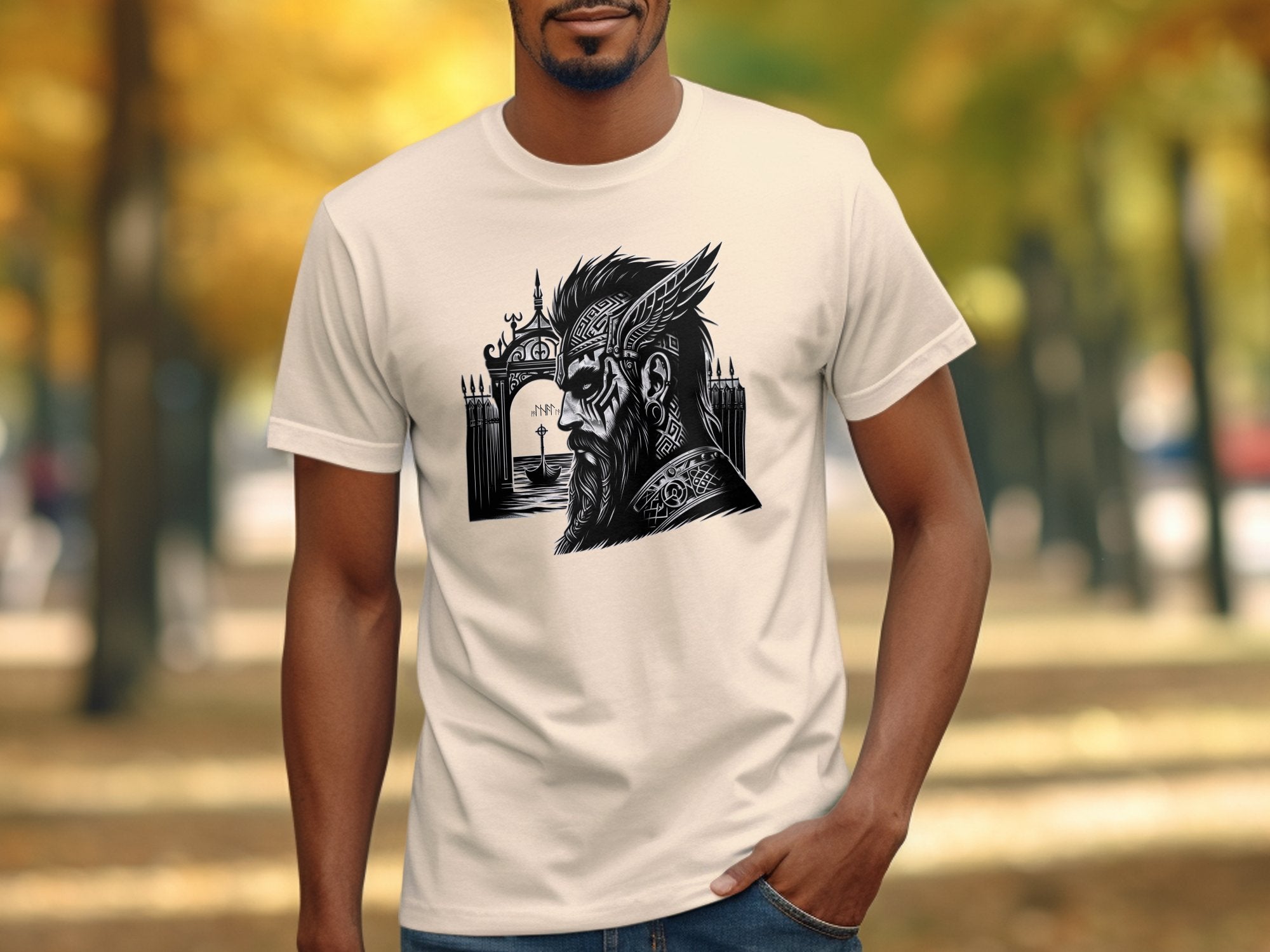 Viking Acceptance - Coloured Gildan T Shirt Realistic Norse Talisman Men Women Unisex Valhalla Tee Graphic Design