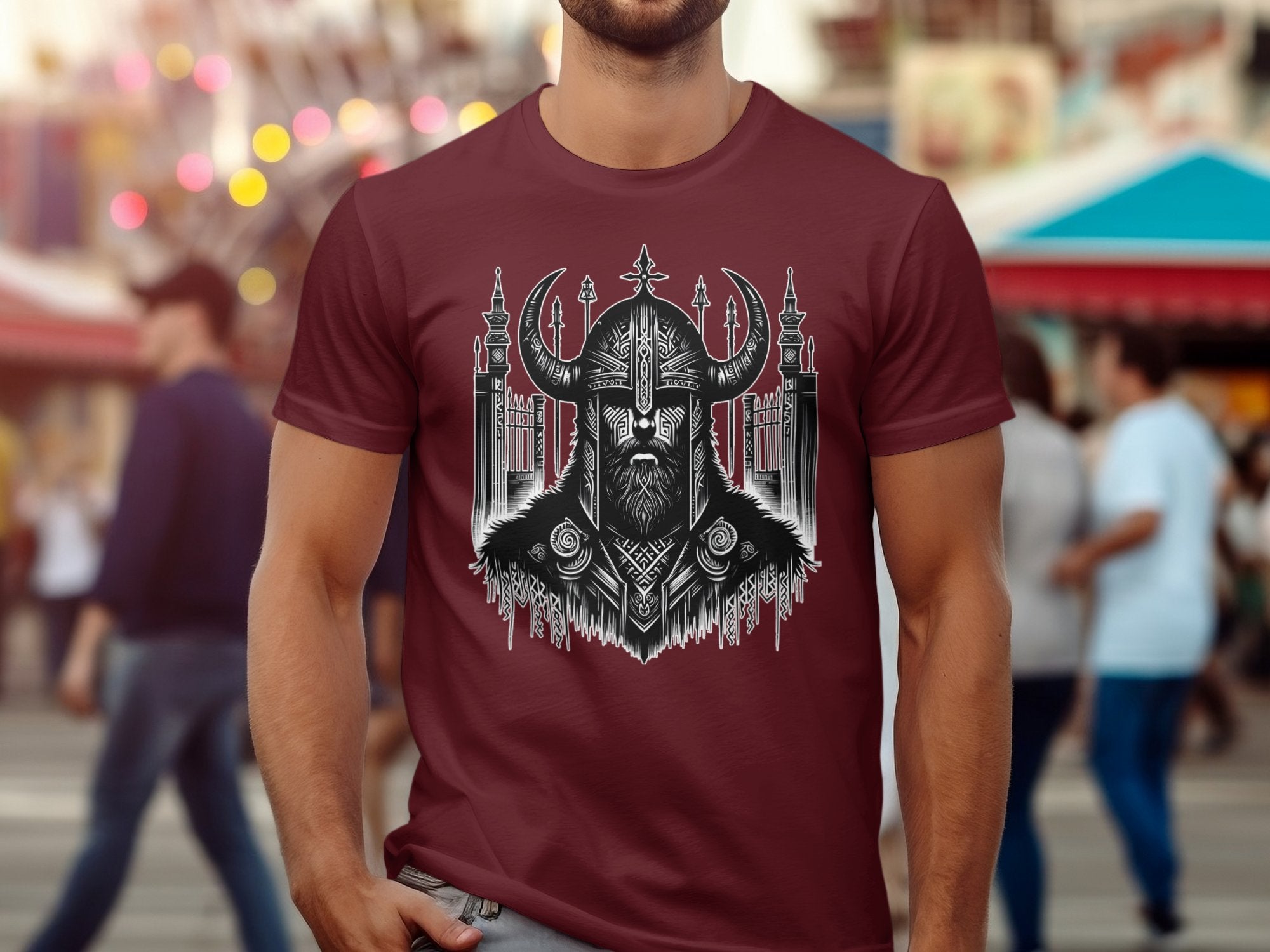 Viking Resolve - Coloured Gildan T Shirt Realistic Norse Talisman Men Women Unisex Valhalla Tee Graphic Design