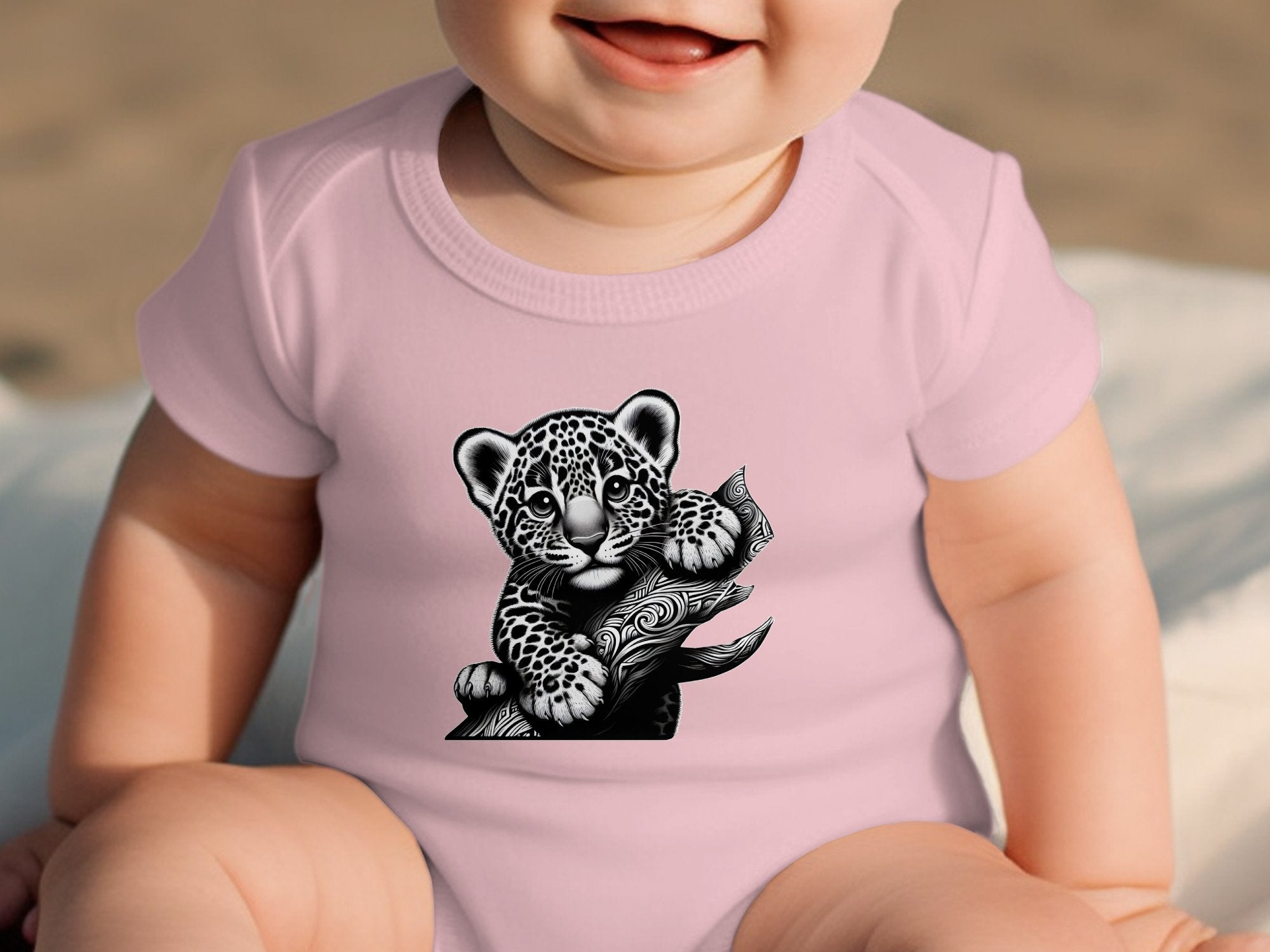 Leopard Bonsai - Coloured Toddler Bodysuit Realistic Animal Talisman Unisex Cute Tee Graphic Design