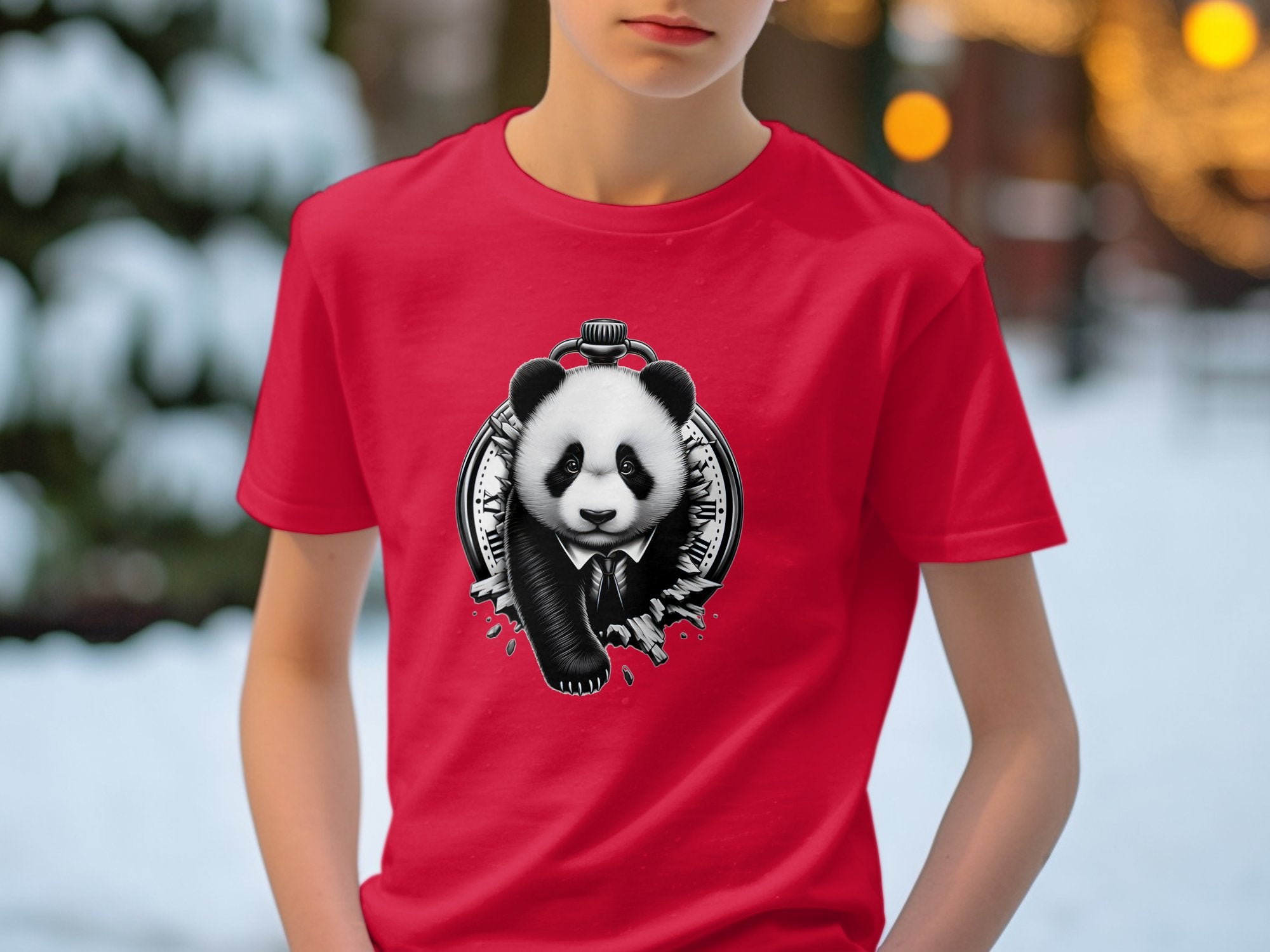 Panda - Coloured Kids T-Shirt Realistic Animal Talisman Unisex Cute Tee Graphic Design