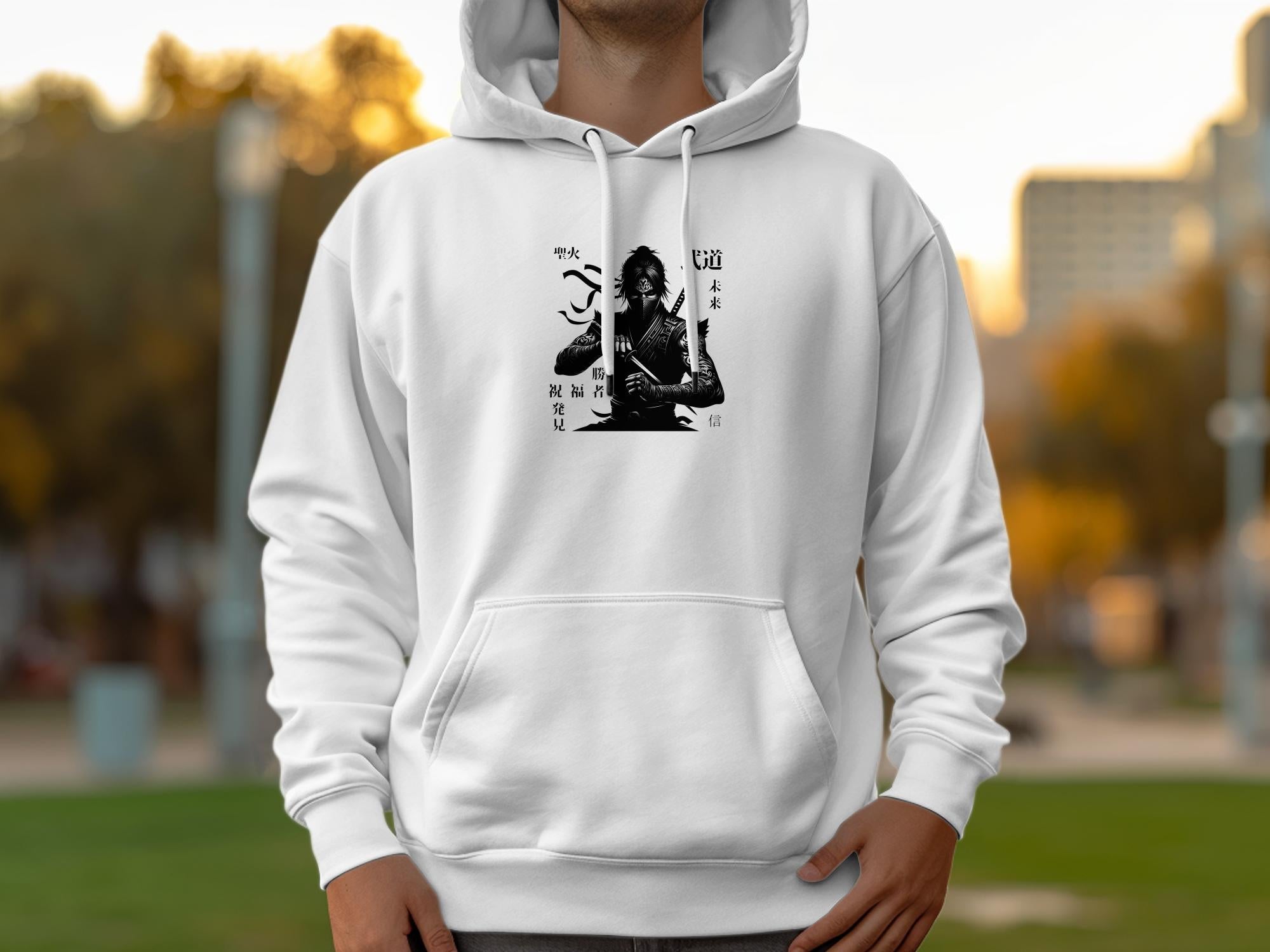 Samurai Ninja - Coloured Gildan Hoodie Japanese Talisman Unisex Cultural Symbolic Graphic Design