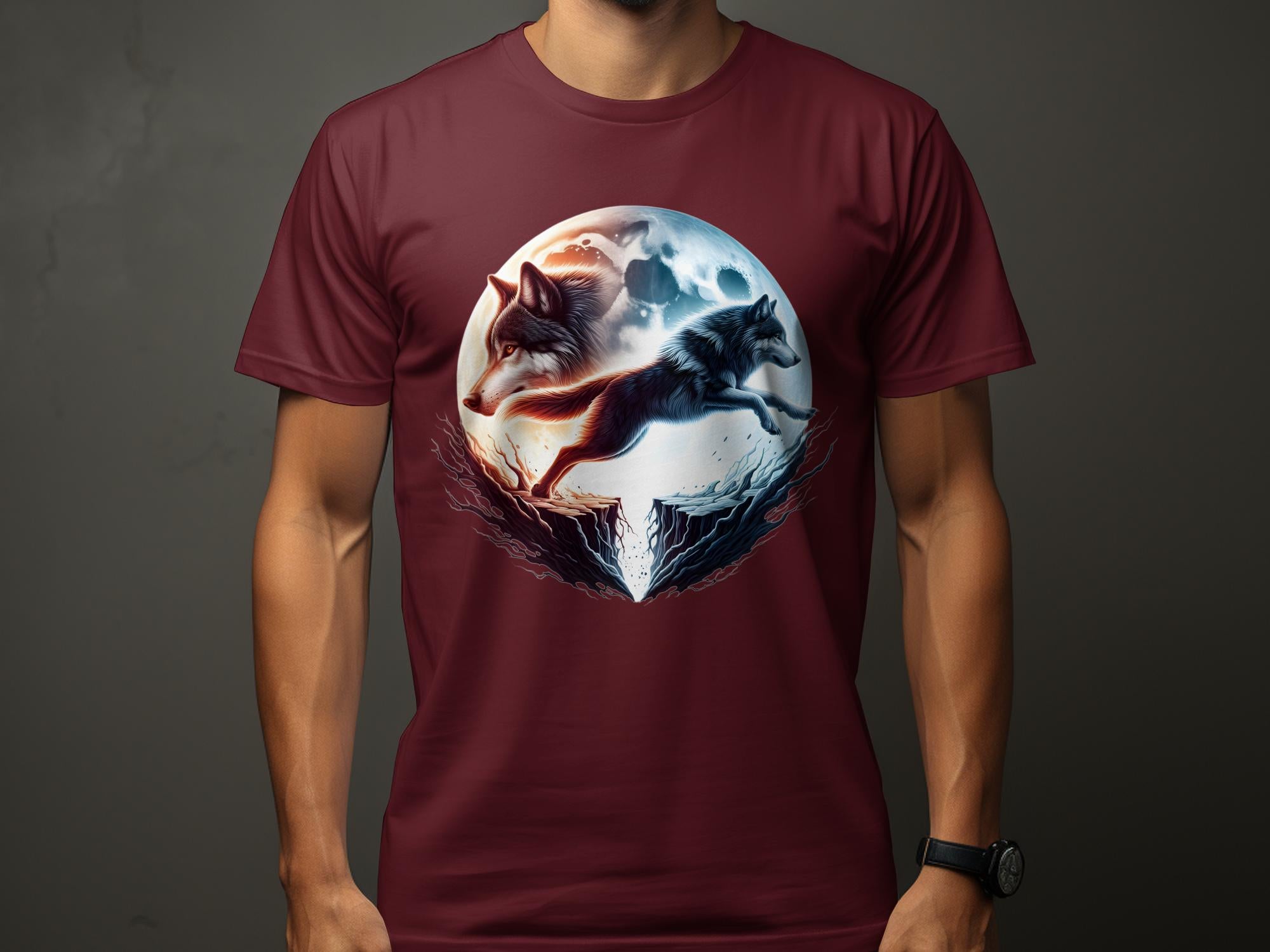 Moon Wolf - T-Shirt Realistic Full Colour Animal Talisman Unisex Mythology Tee Gildan Graphic Design