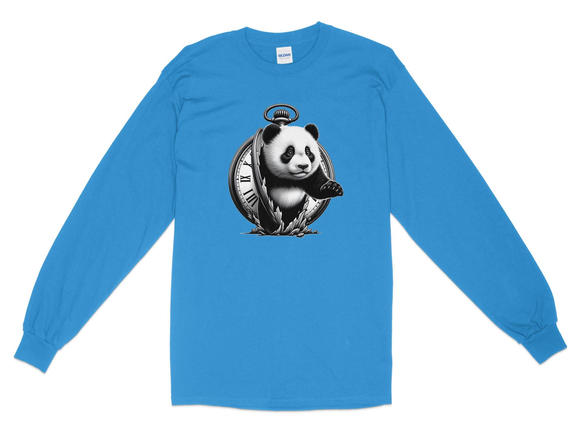 Panda - Coloured Gildan Long Sleeve Realistic Animal Talisman Unisex Cute Tee Graphic Design