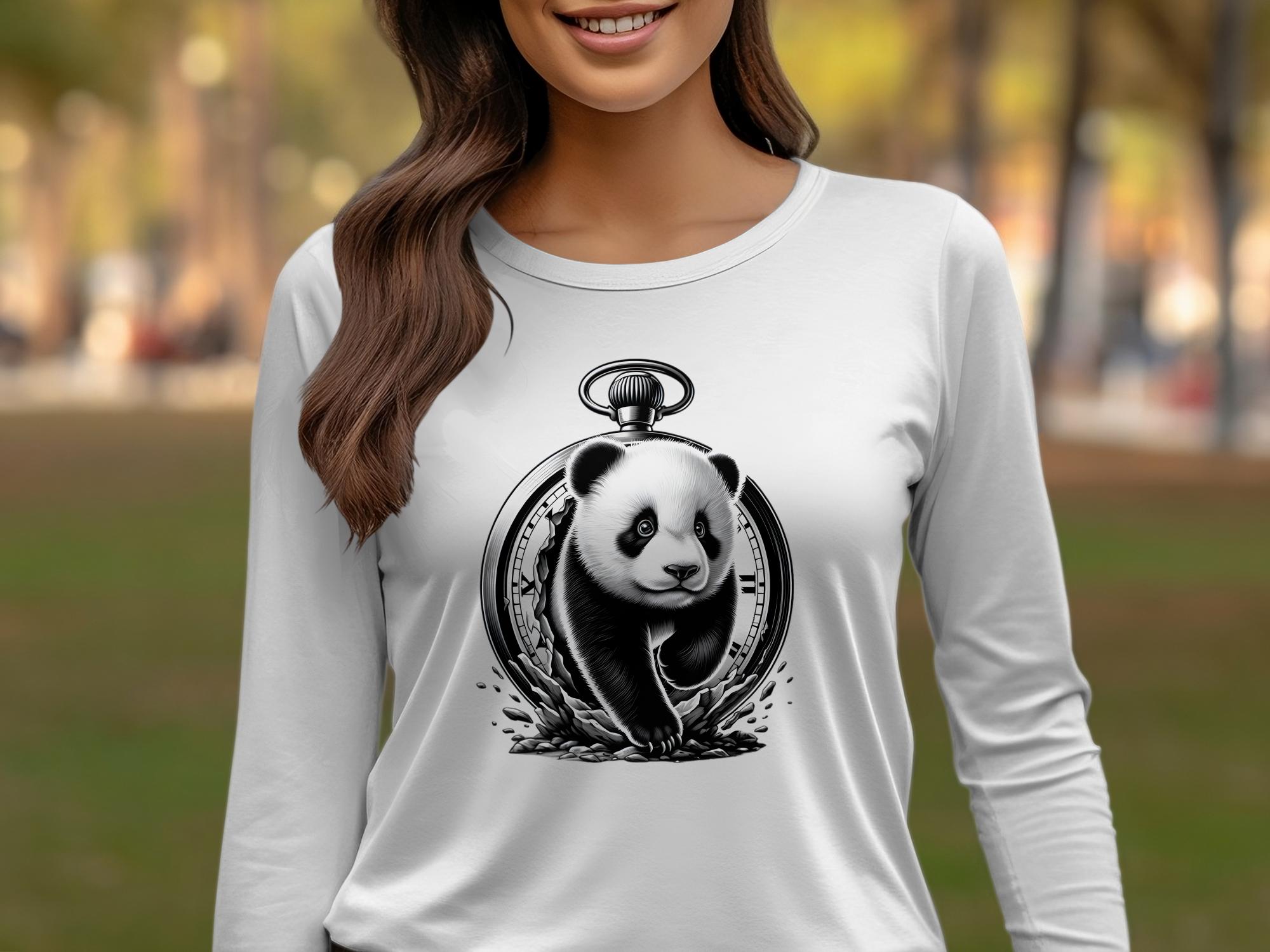 Panda - Coloured Gildan Long Sleeve Realistic Animal Talisman Unisex Cute Tee Graphic Design